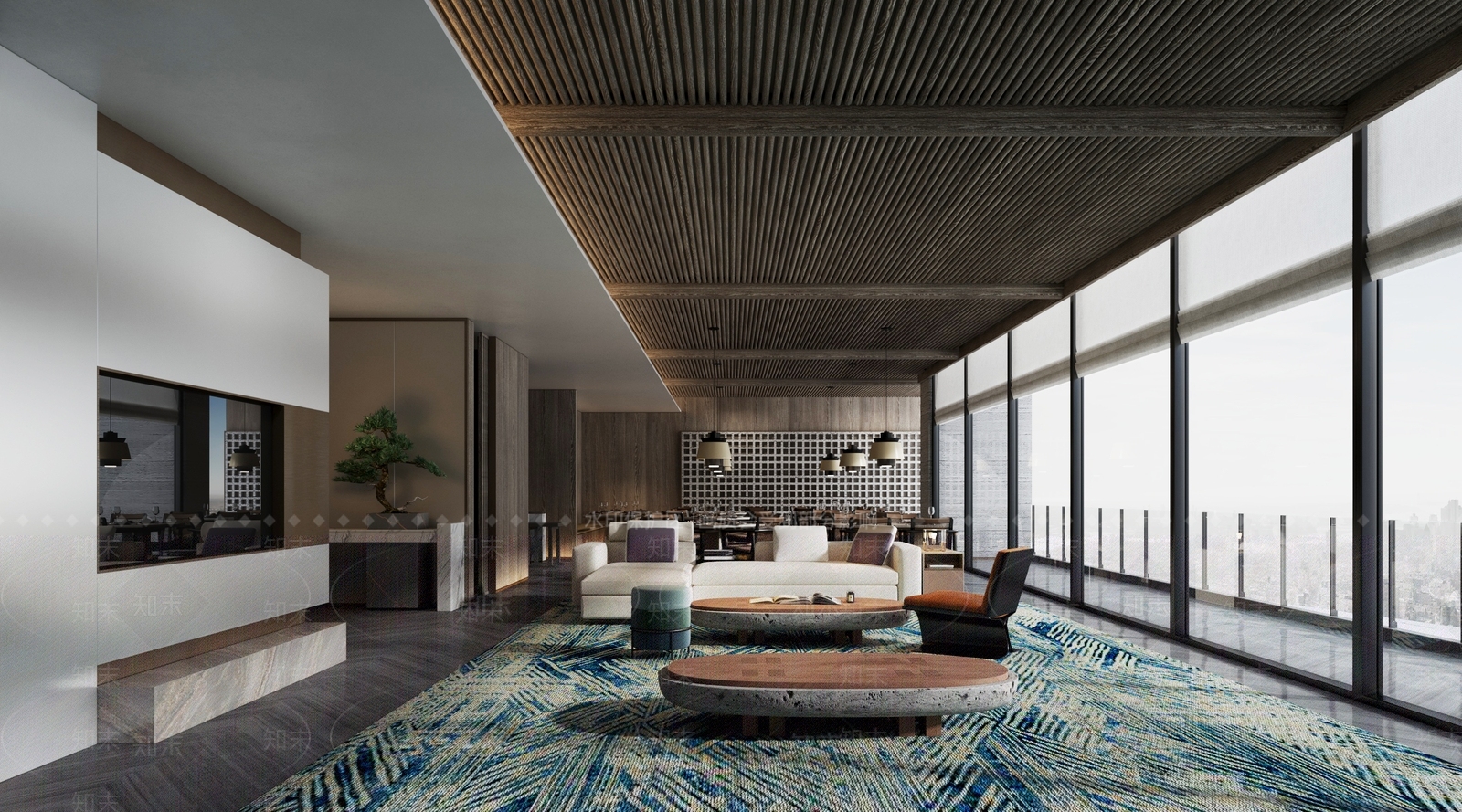 现代新中式中餐厅3D模型下载【ID:1164835569】