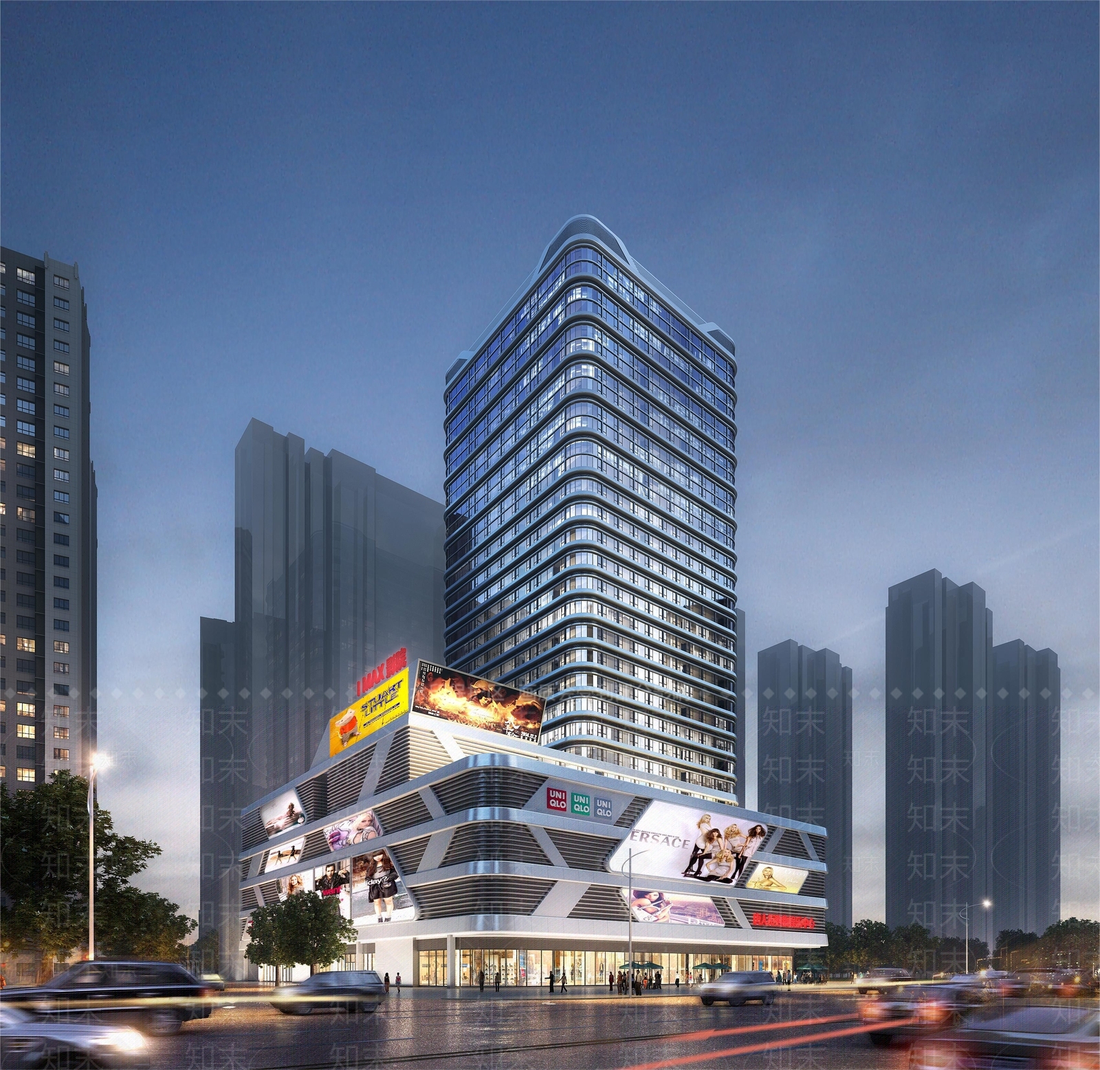 现代酒店建筑SU模型下载【ID:1164839190】