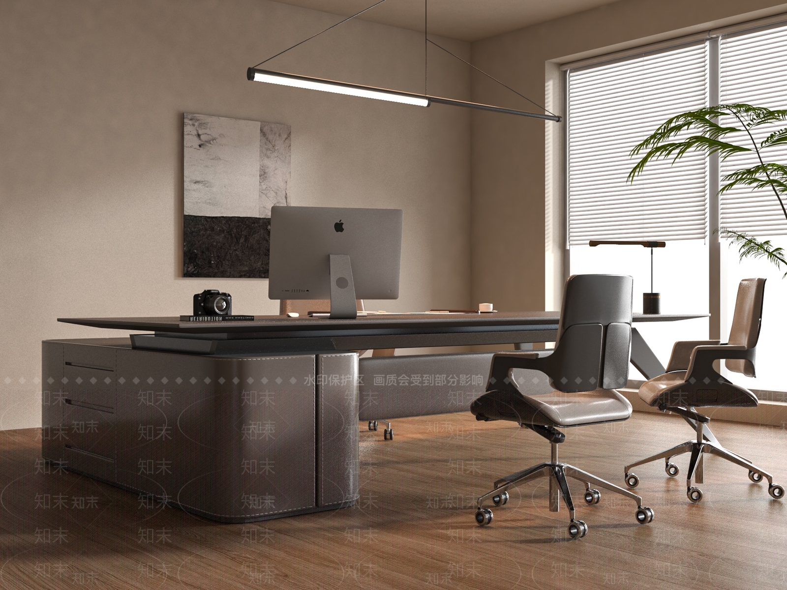 现代办公桌椅3D模型下载【ID:1164839778】