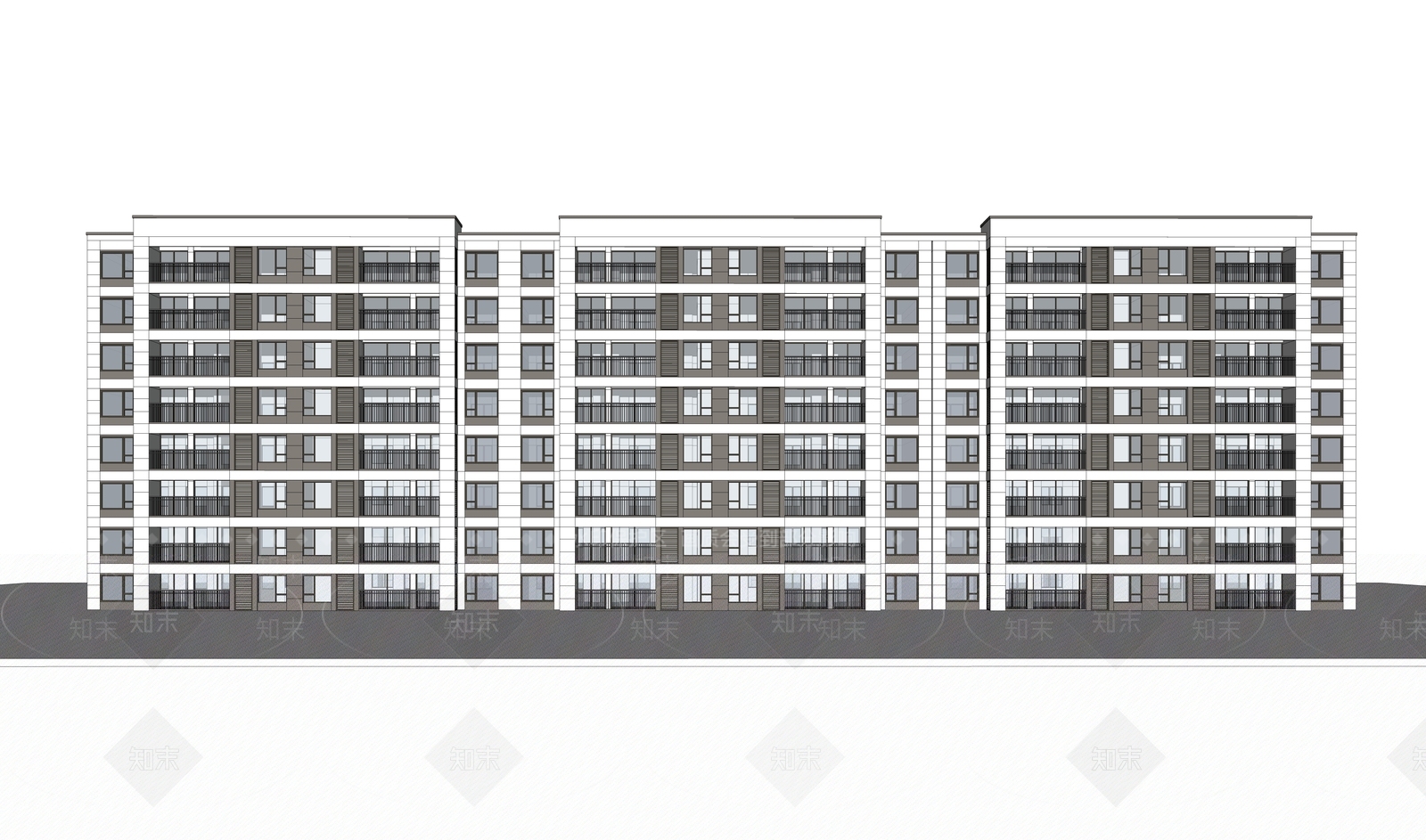 现代新中式多层住宅SU模型下载【ID:1164840213】