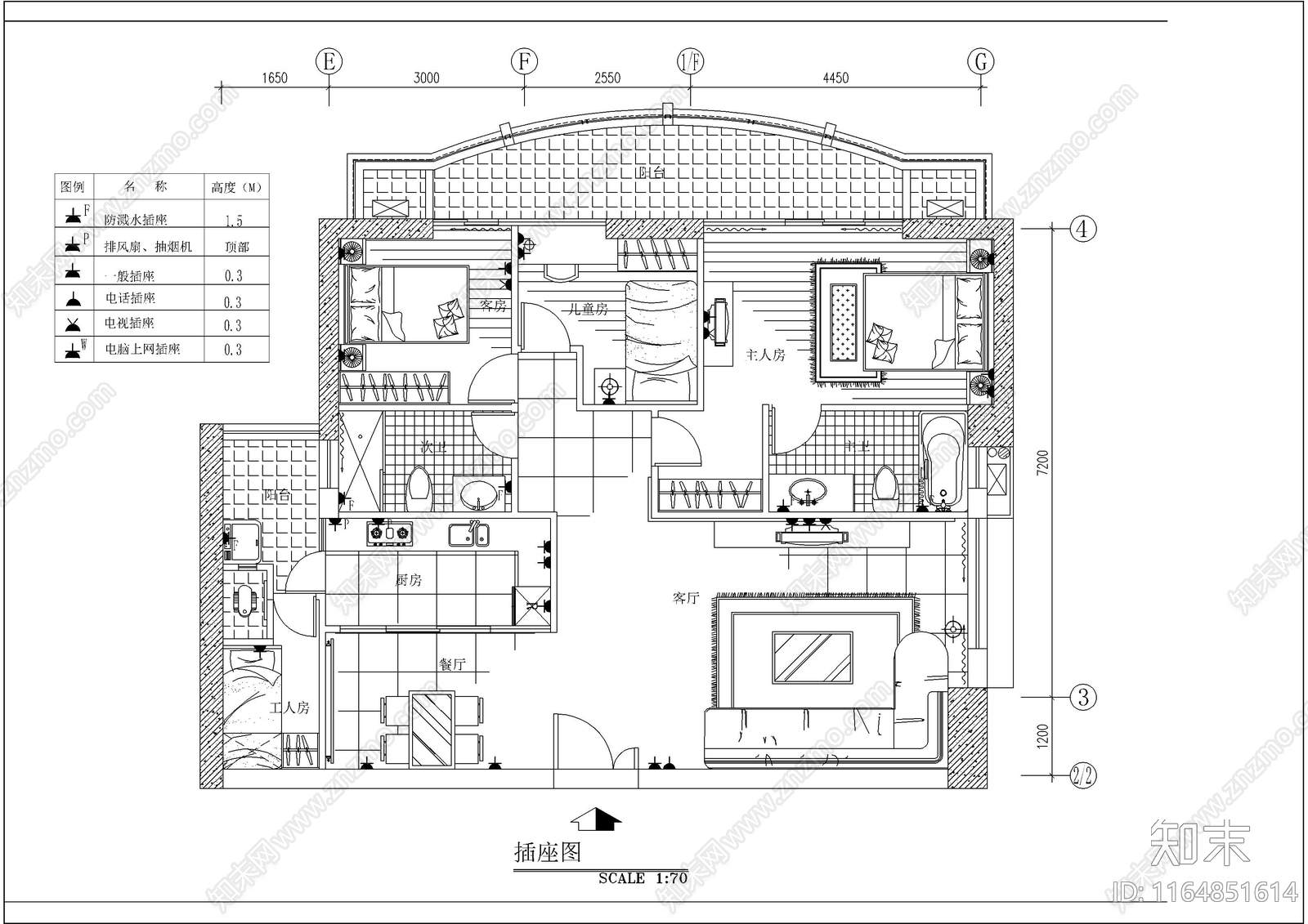 现代整体家装空间施工图下载【ID:1164851614】