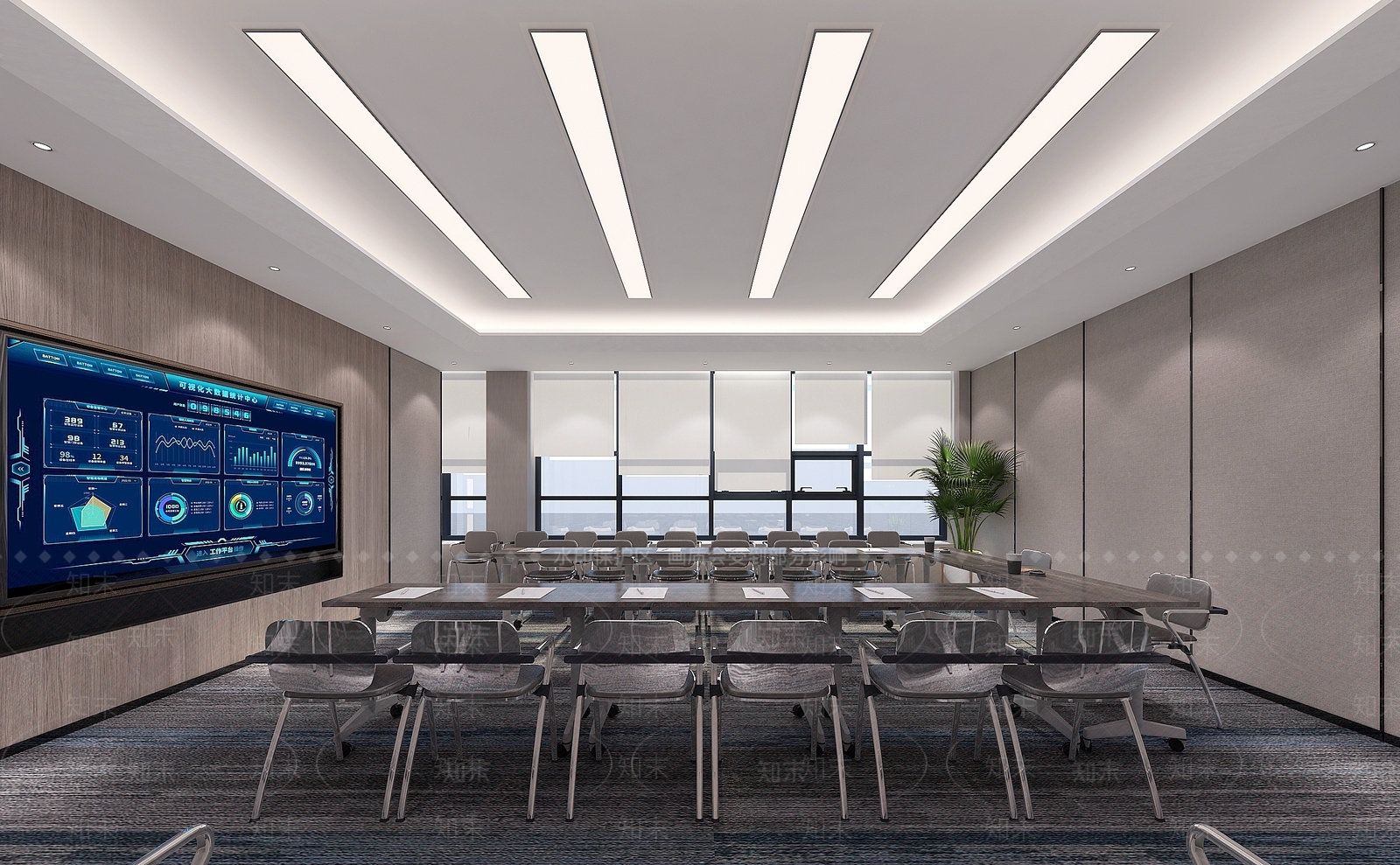 现代会议室3D模型下载【ID:1164853152】