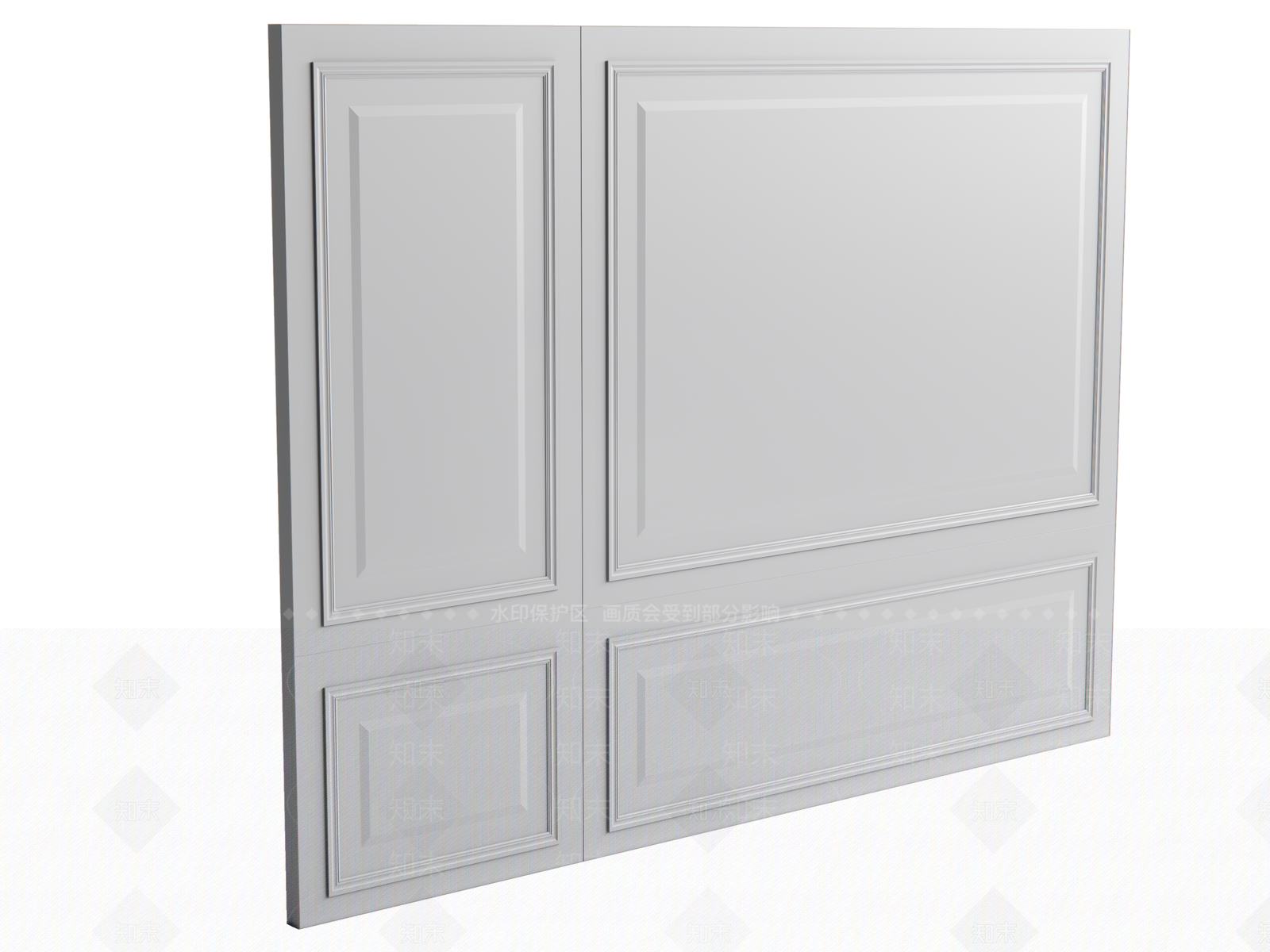 欧式护墙板SU模型下载【ID:1164855579】