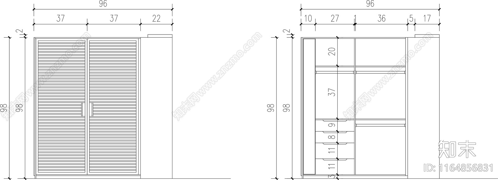 现代直播间cad施工图下载【ID:1164856831】