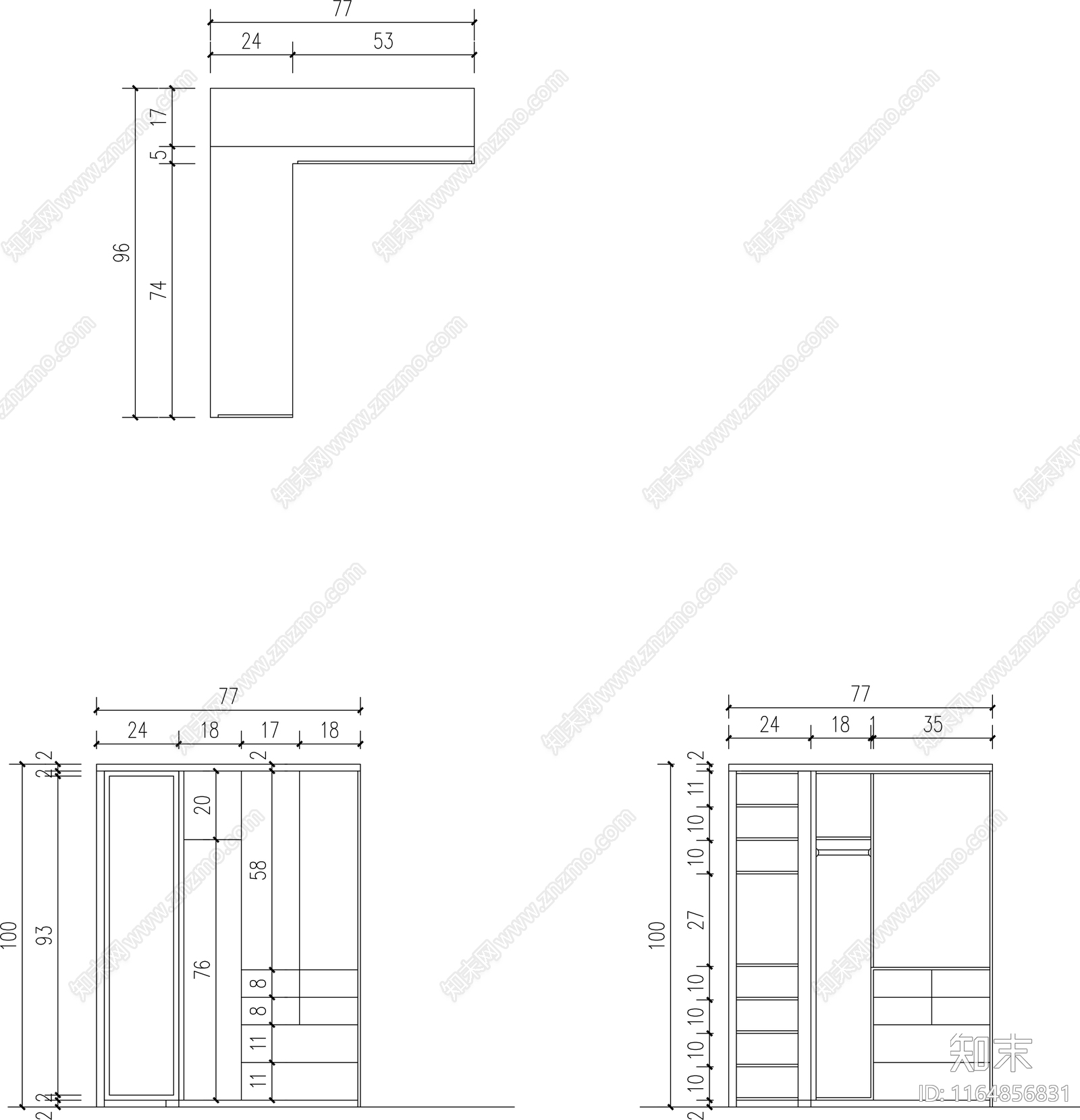 现代直播间cad施工图下载【ID:1164856831】