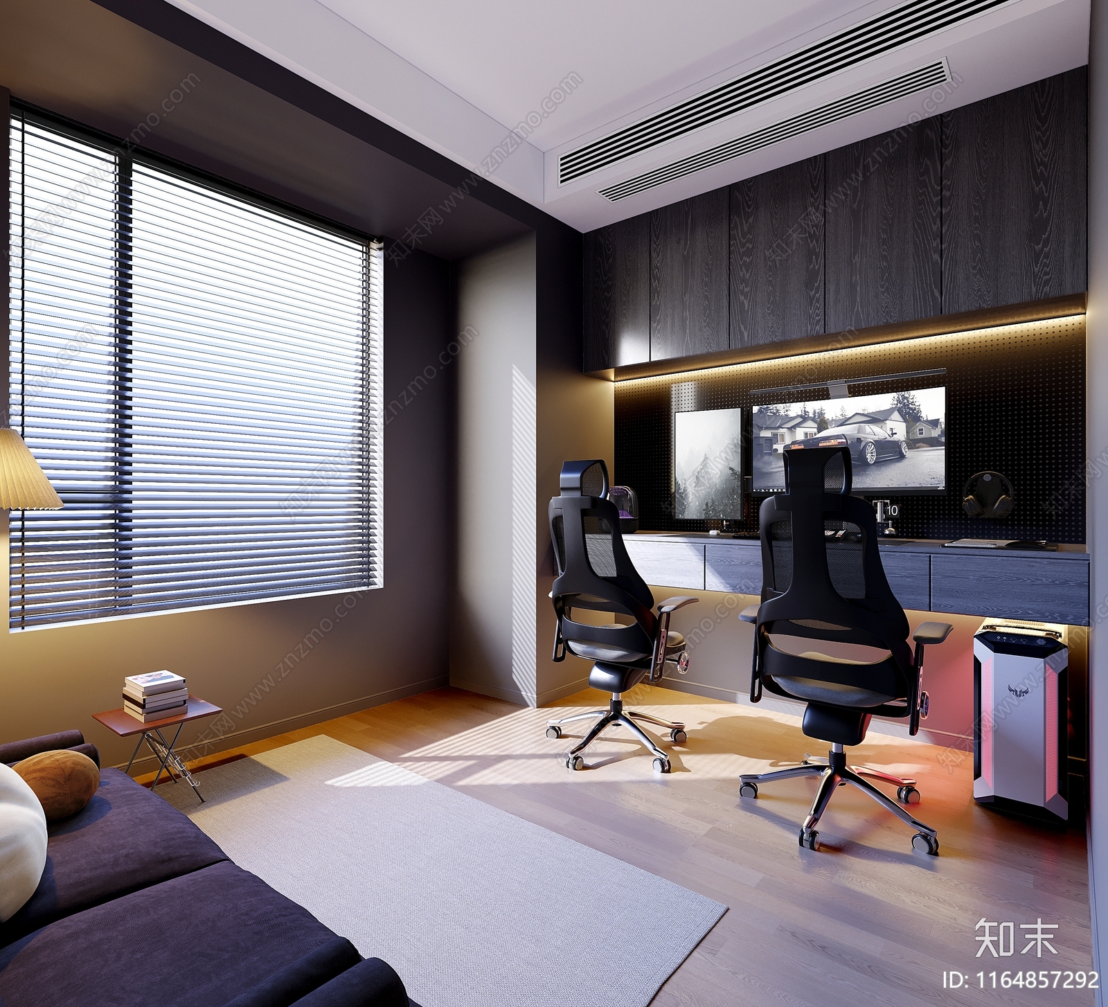 现代书房3D模型下载【ID:1164857292】