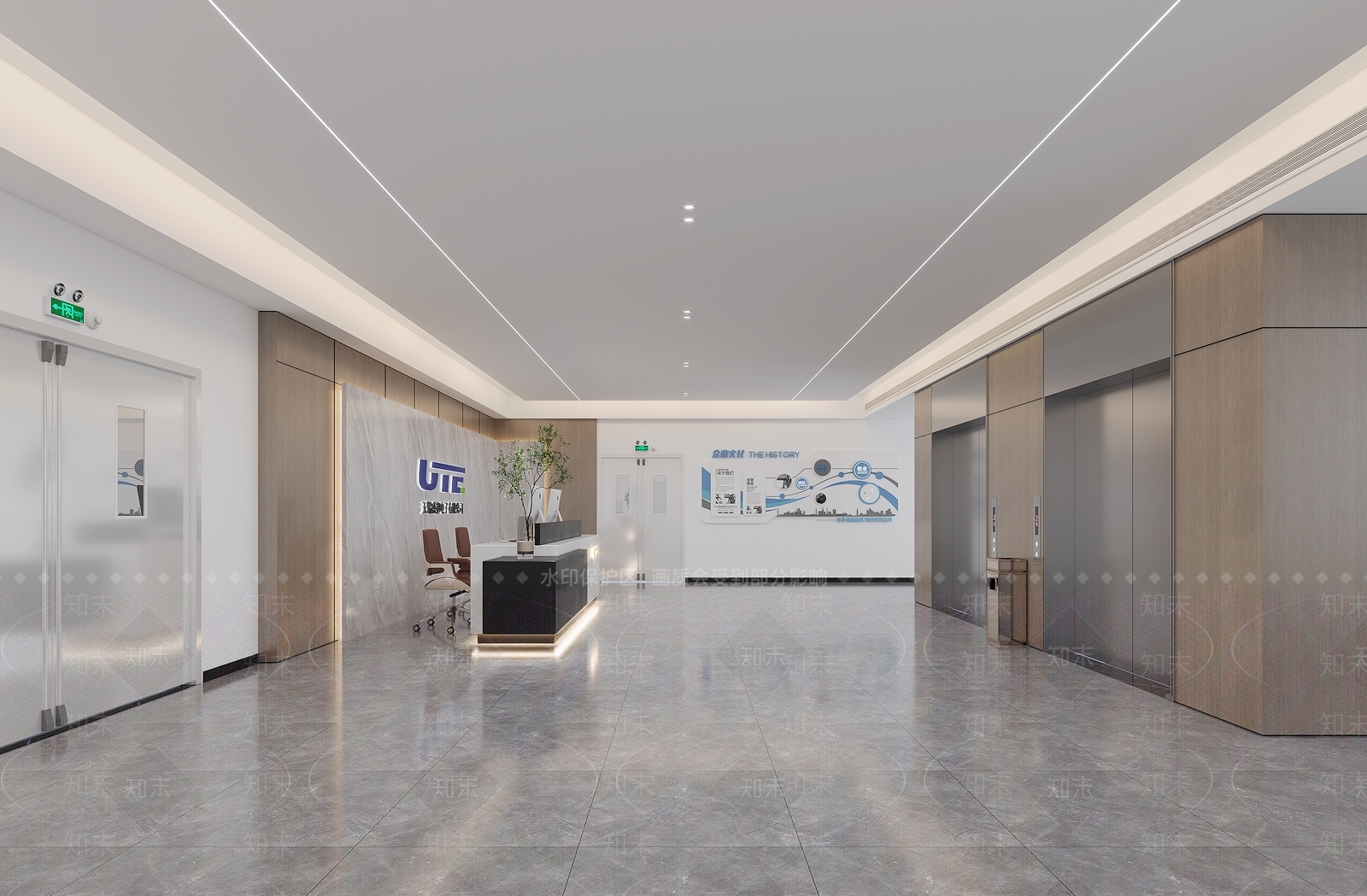 现代办公大厅3D模型下载【ID:1164864872】