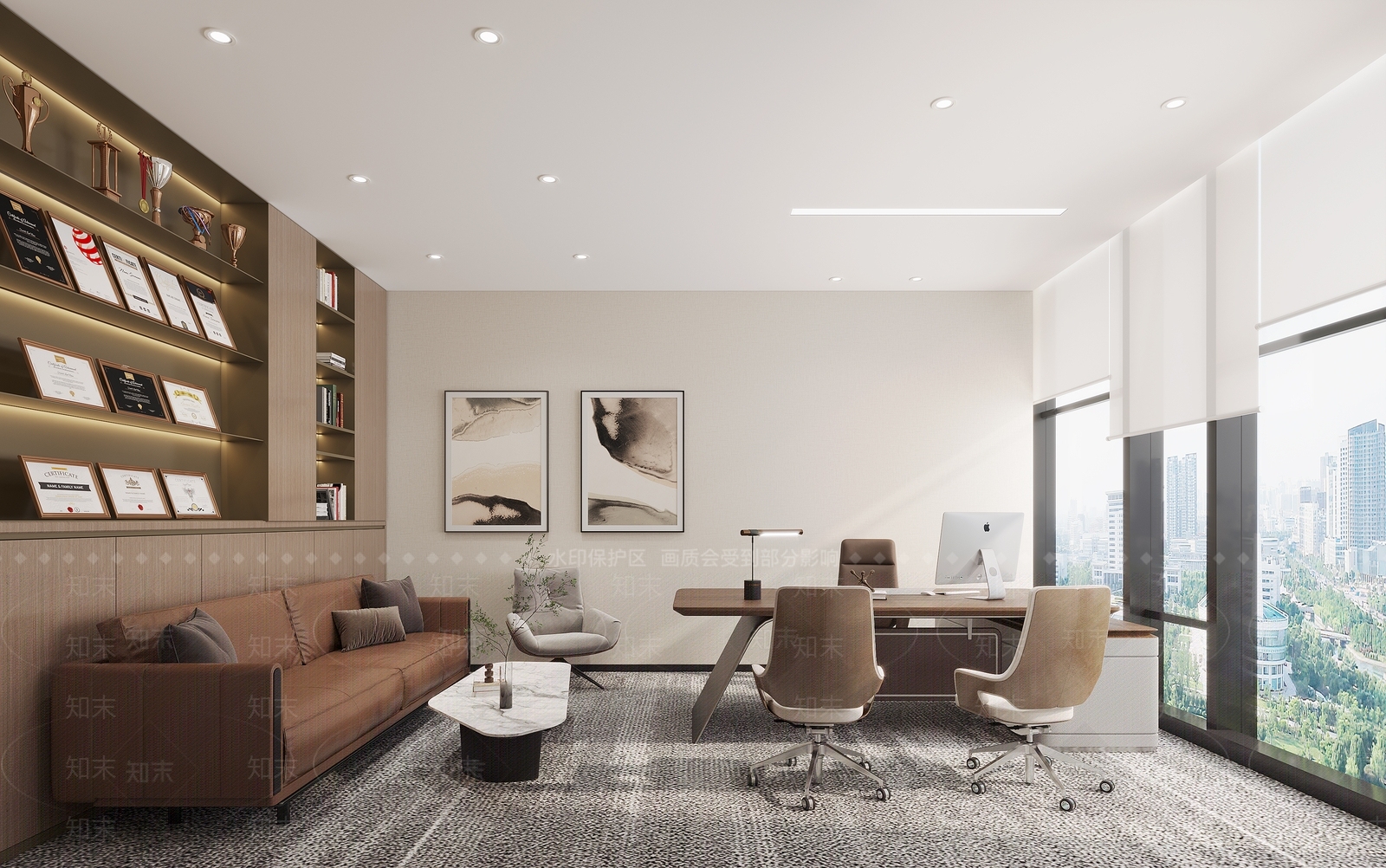 现代办公大厅3D模型下载【ID:1164882005】