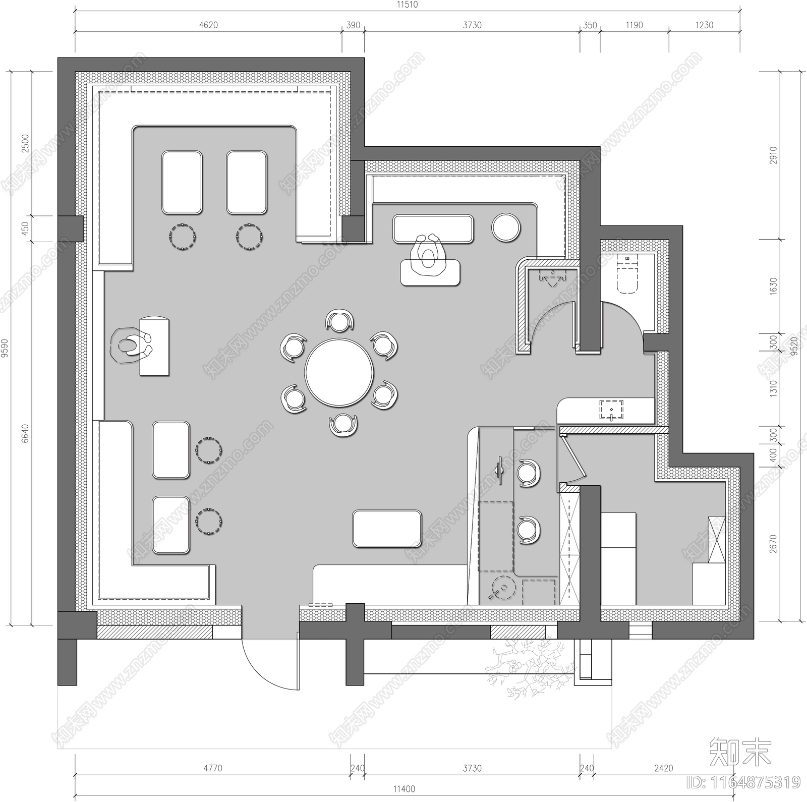 现代酒吧cad施工图下载【ID:1164875319】