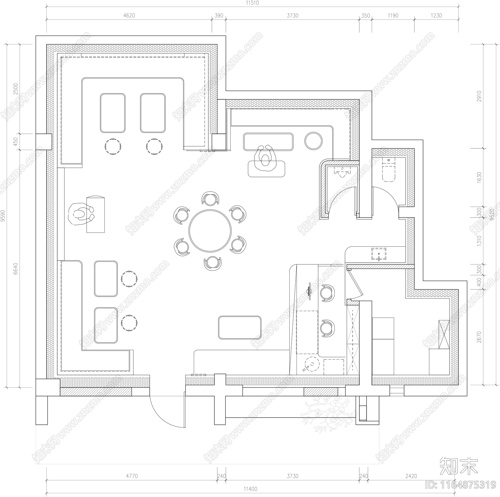 现代酒吧cad施工图下载【ID:1164875319】