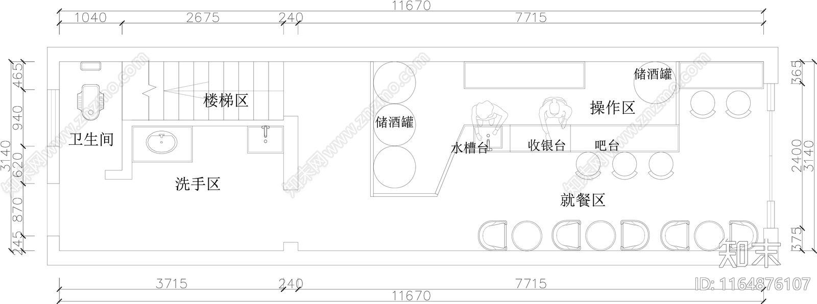 现代酒吧cad施工图下载【ID:1164876107】