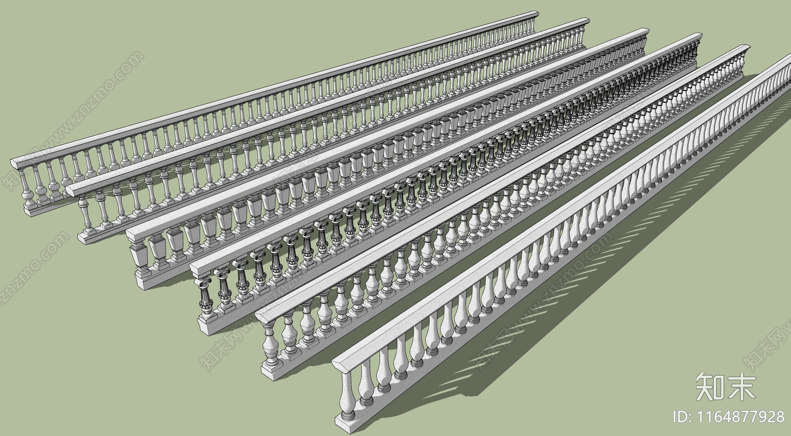 欧式围栏护栏SU模型下载【ID:1164877928】
