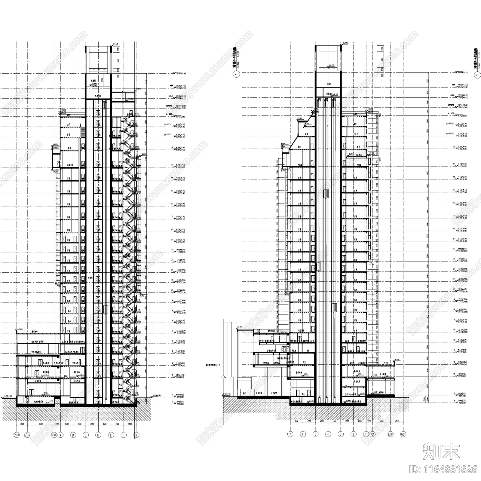 欧式酒店建筑cad施工图下载【ID:1164881826】