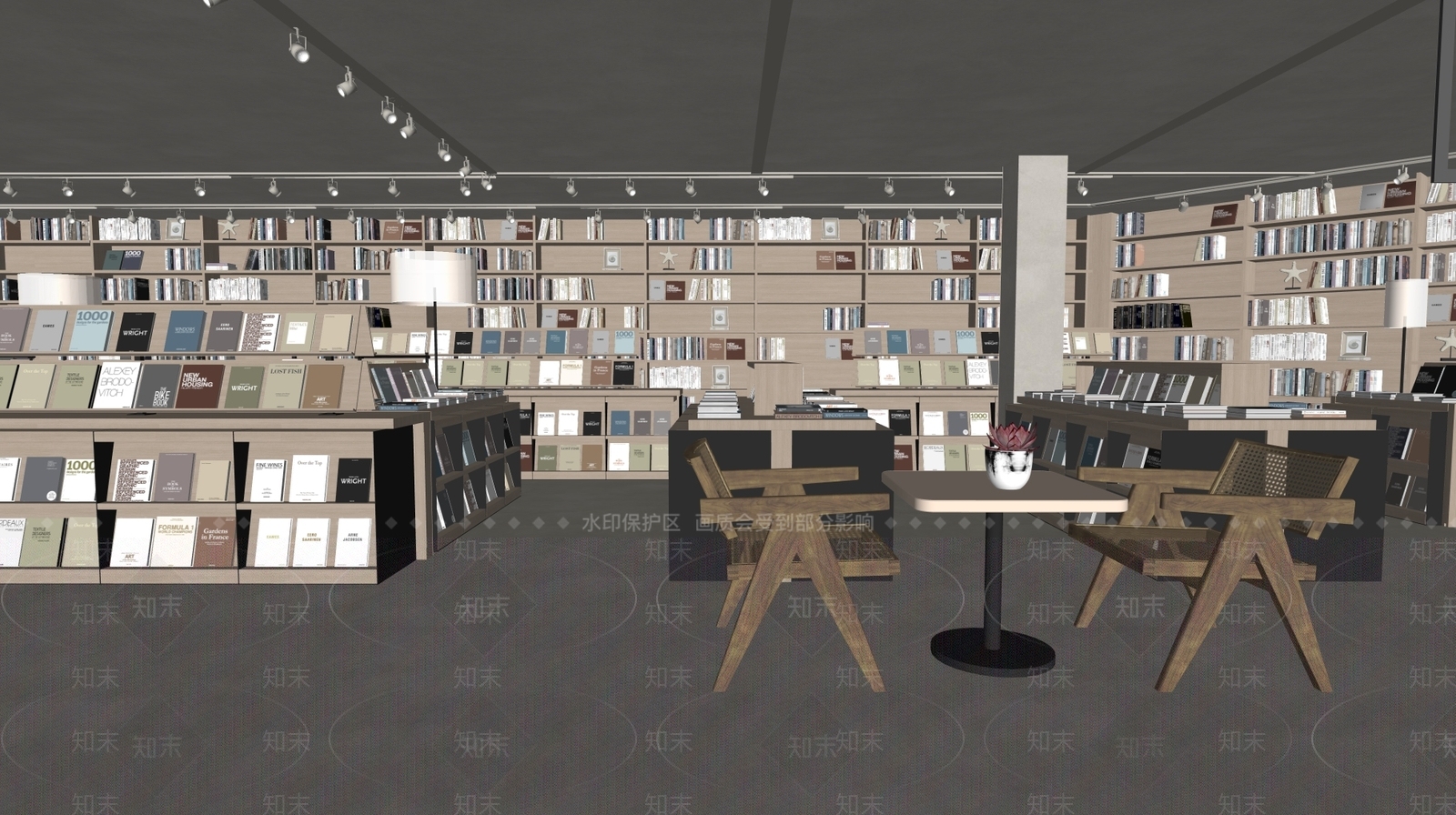 现代简约书店SU模型下载【ID:1164882426】