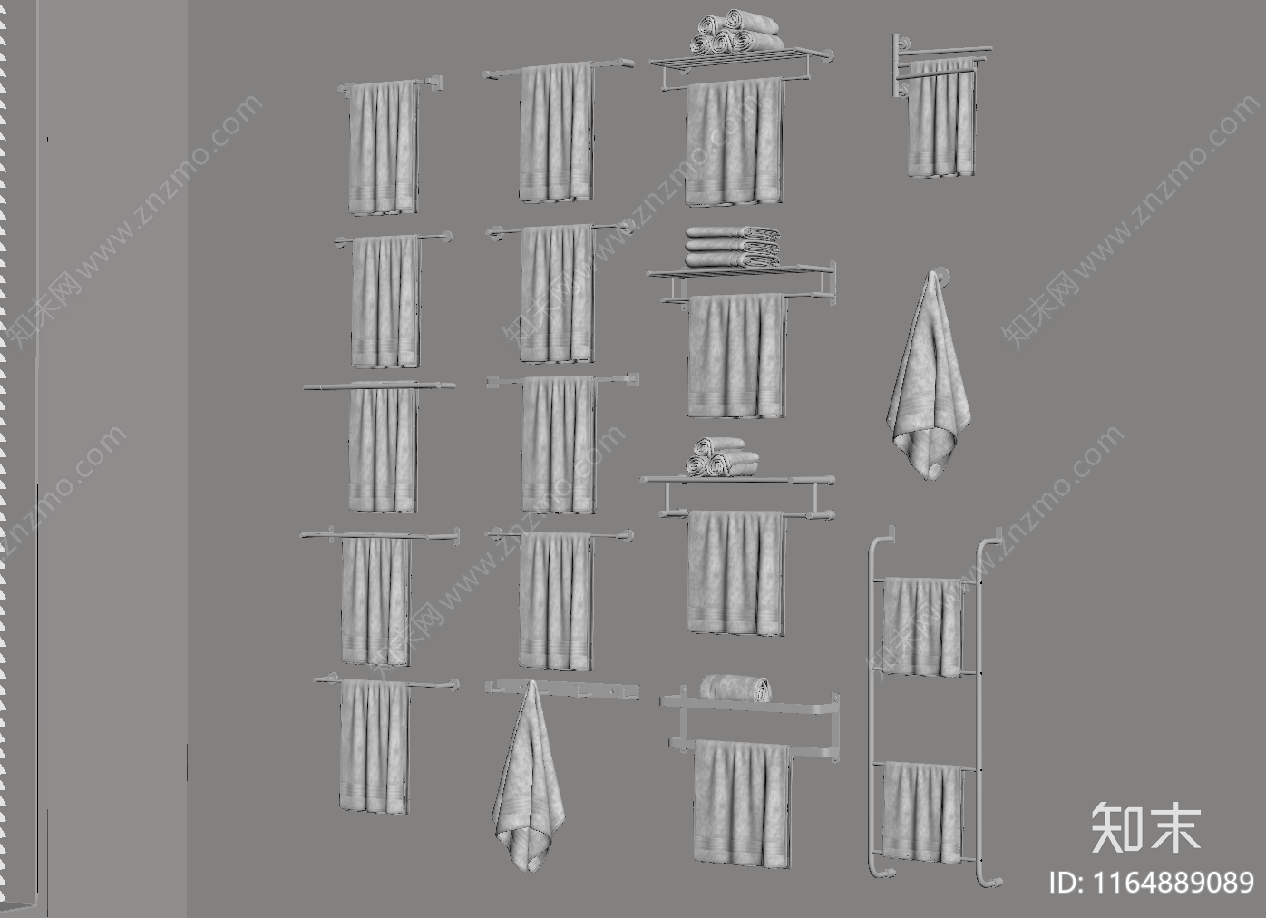 毛巾架SU模型下载【ID:1164889089】