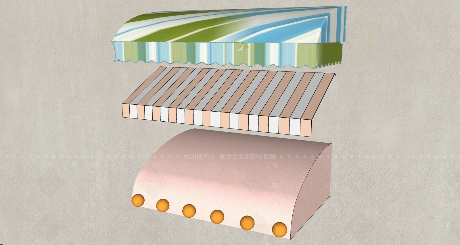 现代简约雨棚SU模型下载【ID:1164891654】