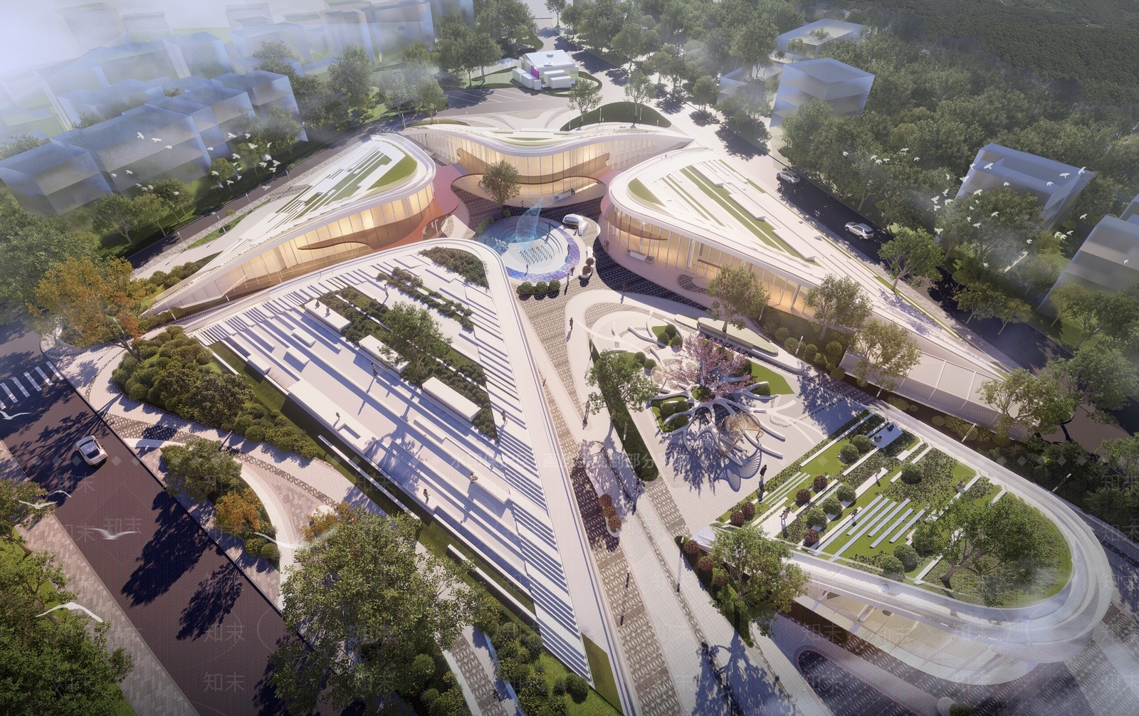 现代简约商场建筑SU模型下载【ID:1164898140】