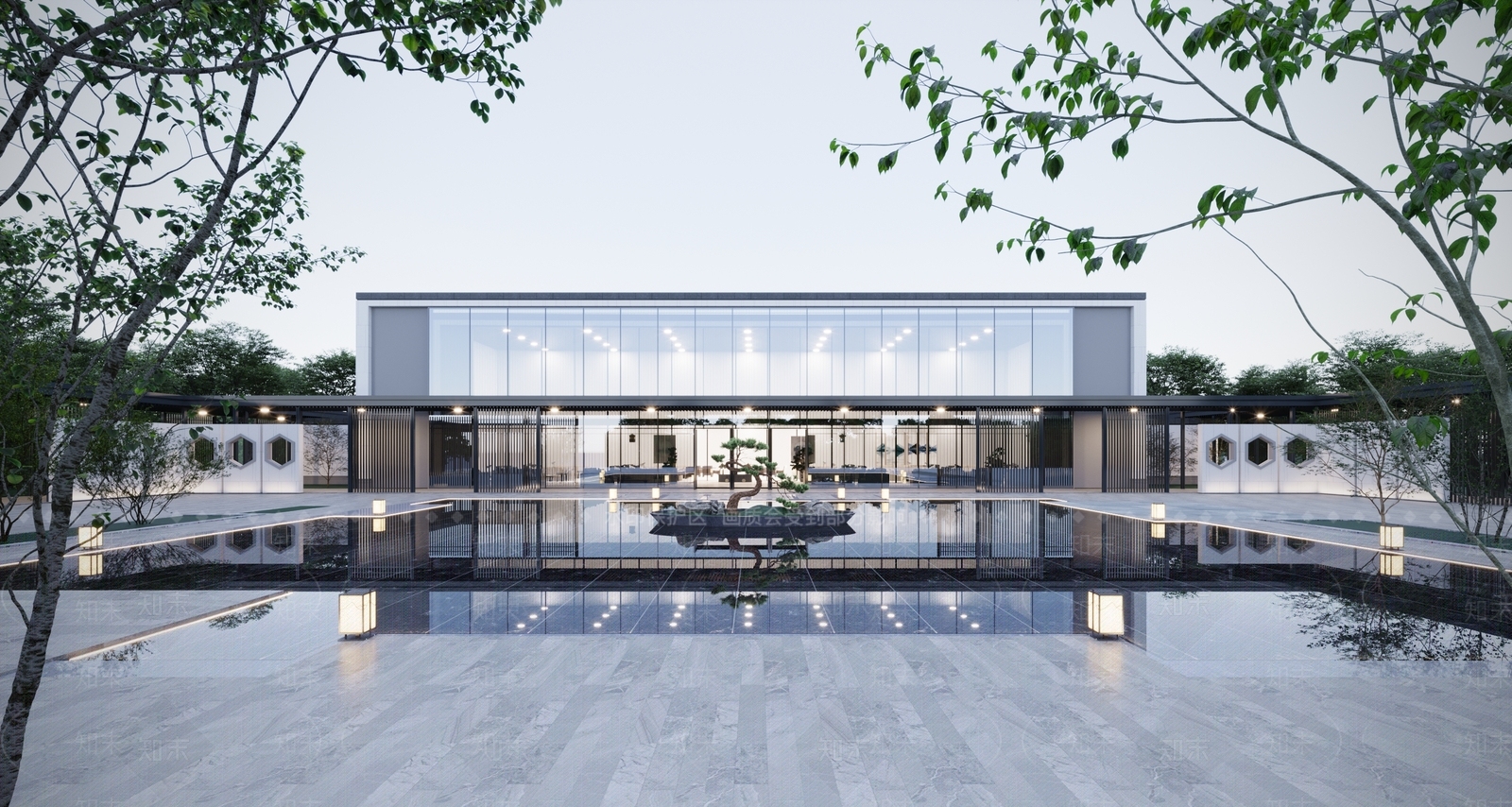 现代售楼处外观3D模型下载【ID:1164909341】