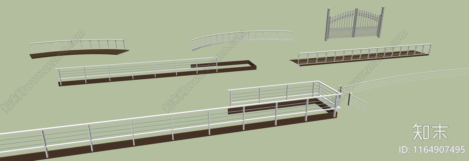 现代简欧围栏护栏SU模型下载【ID:1164907495】