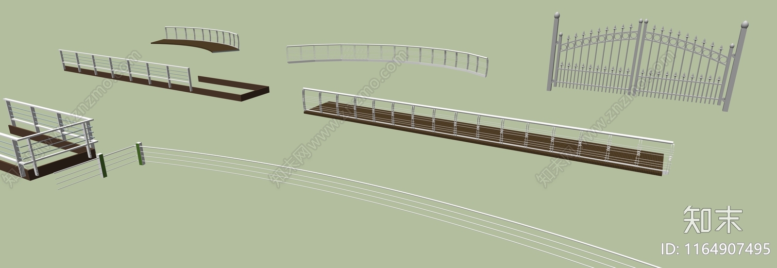 现代简欧围栏护栏SU模型下载【ID:1164907495】