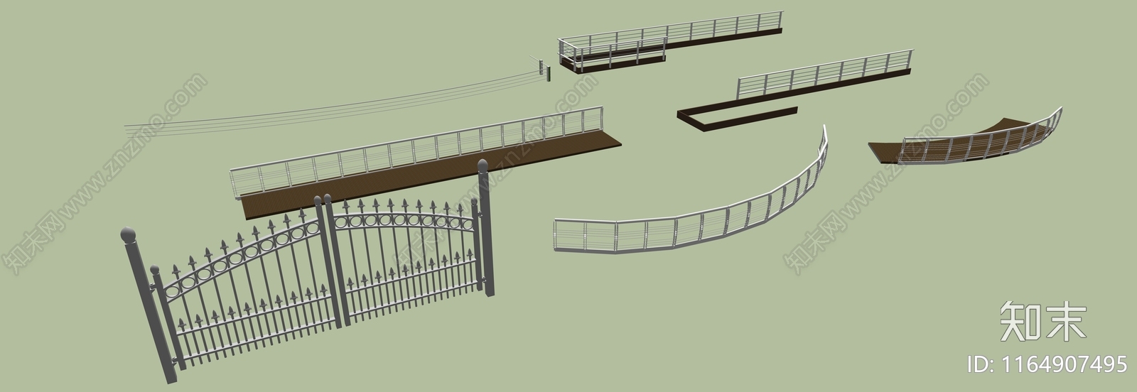 现代简欧围栏护栏SU模型下载【ID:1164907495】