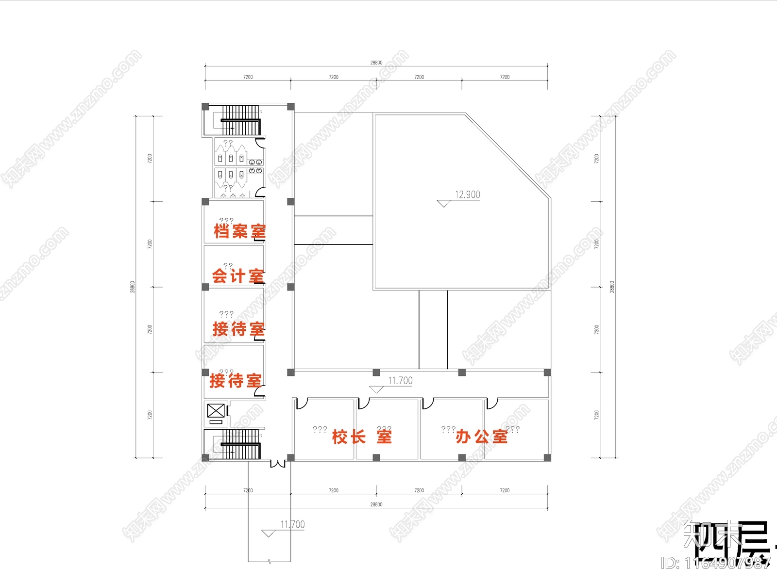 现代学校建筑cad施工图下载【ID:1164907987】