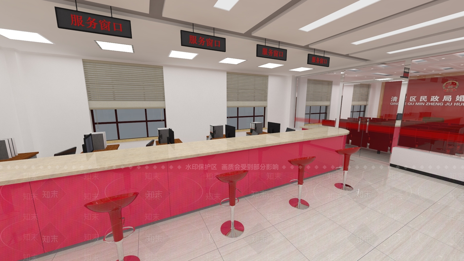 现代办事大厅SU模型下载【ID:1164913775】