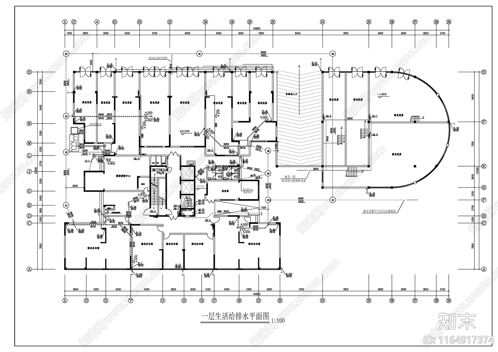 给排水图cad施工图下载【ID:1164917374】