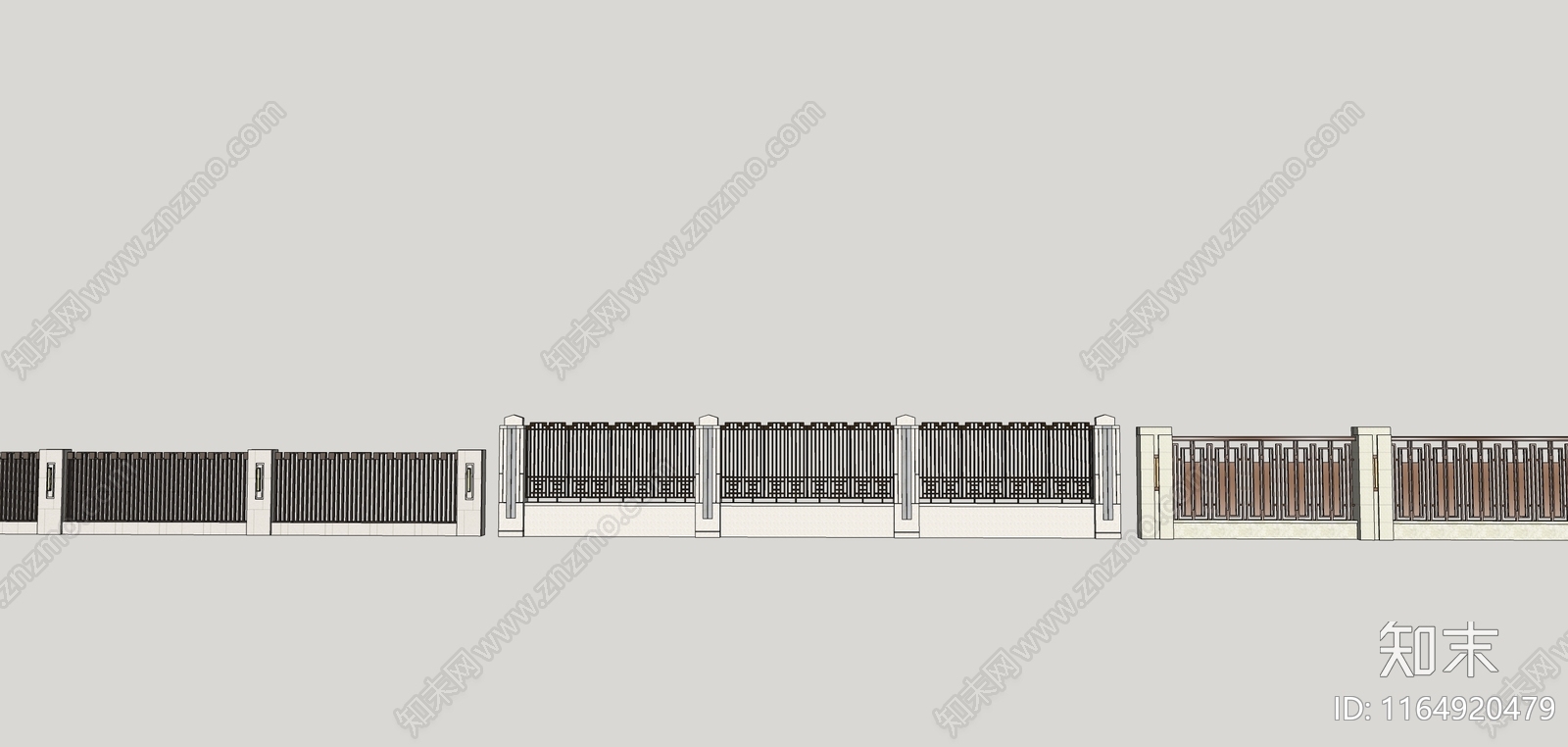 现代新中式小区景观SU模型下载【ID:1164920479】