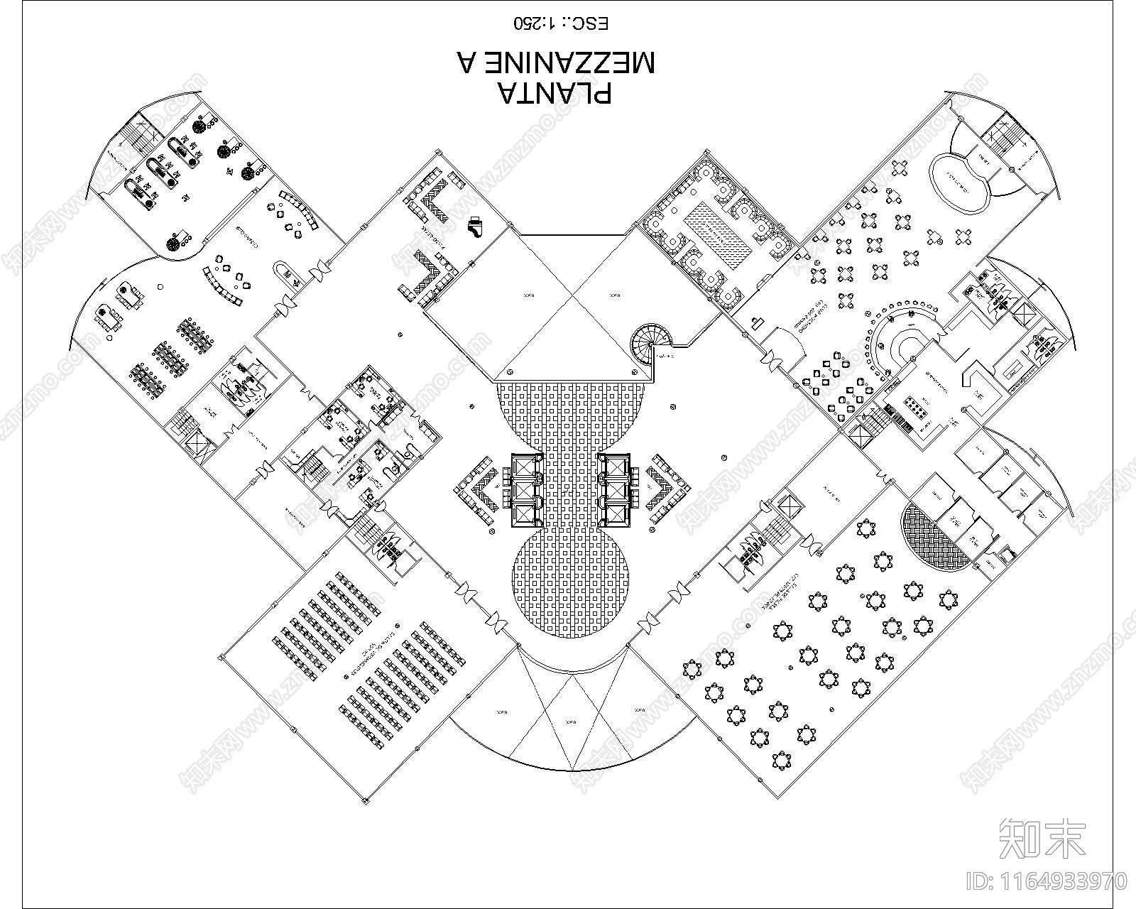 现代酒店建筑施工图下载【ID:1164933970】