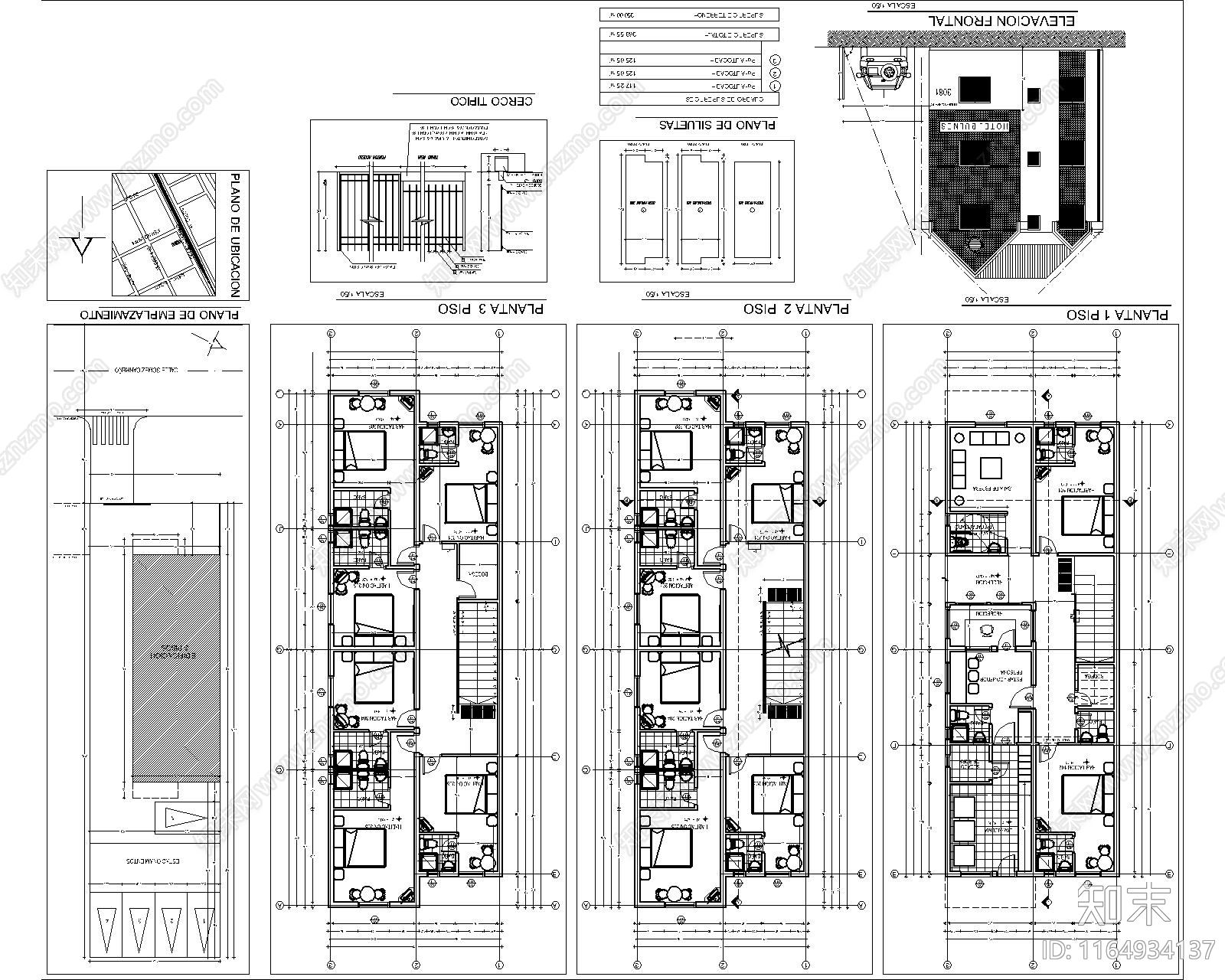 现代酒店建筑施工图下载【ID:1164934137】