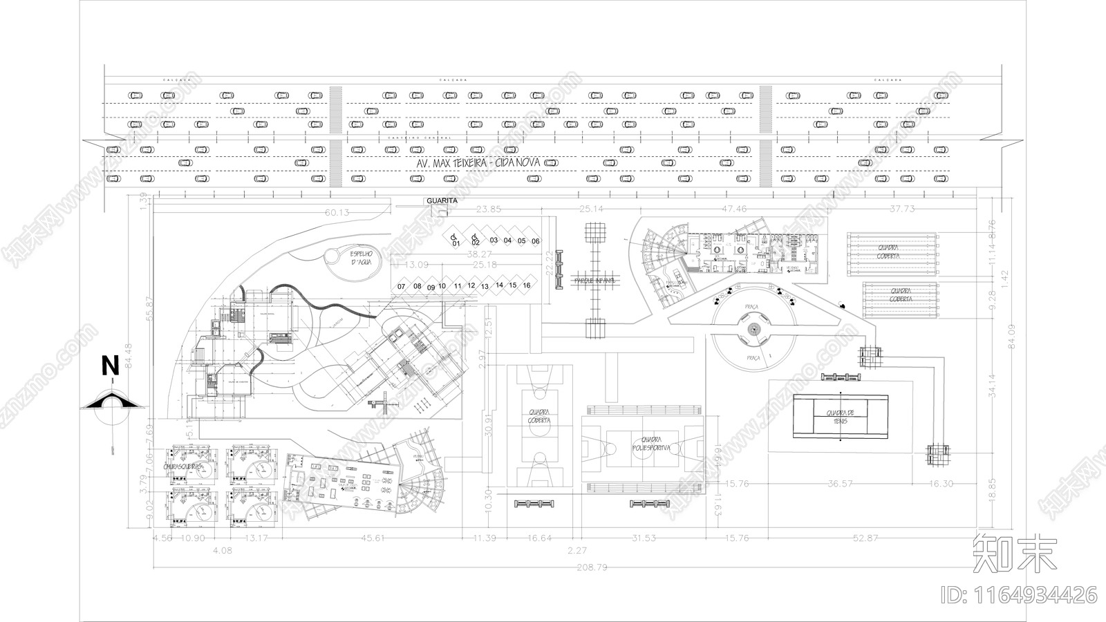 现代酒店建筑施工图下载【ID:1164934426】