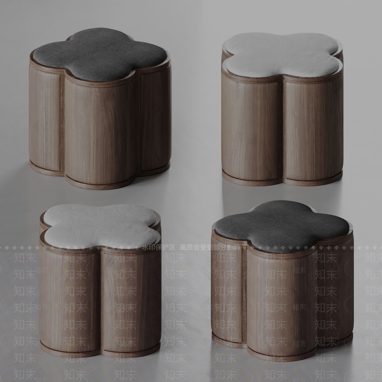 现代沙发凳3D模型下载【ID:1164939520】