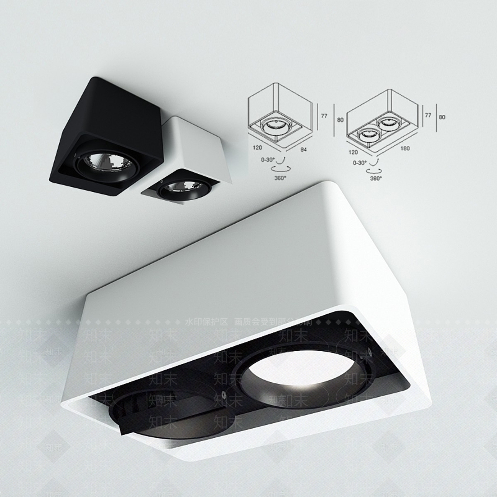 筒灯射灯组合3D模型下载【ID:1164941211】