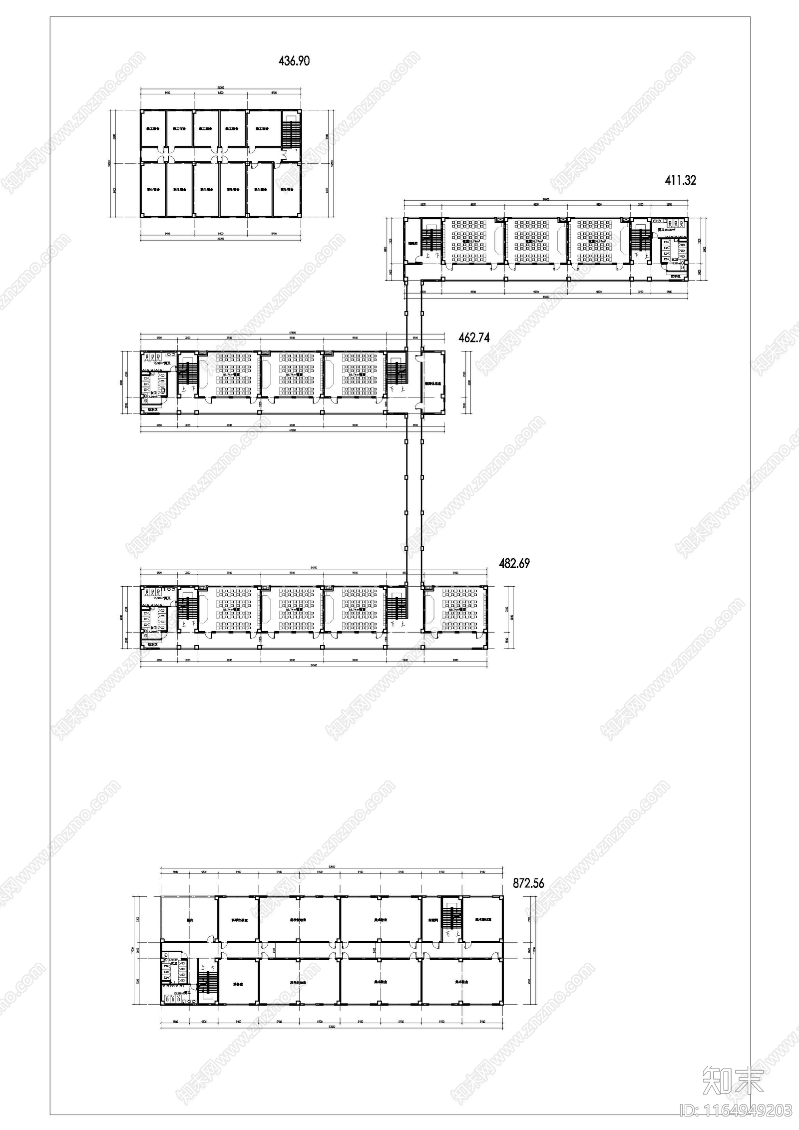 现代学校建筑cad施工图下载【ID:1164949203】