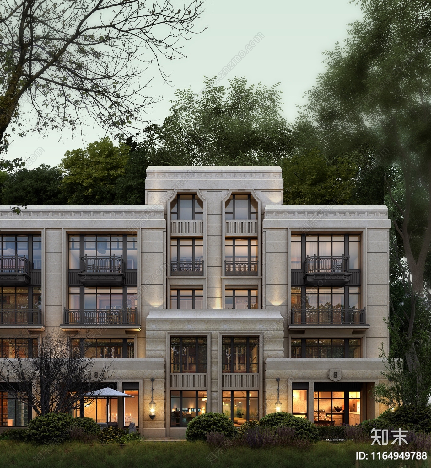 轻奢现代别墅建筑施工图下载【ID:1164949788】