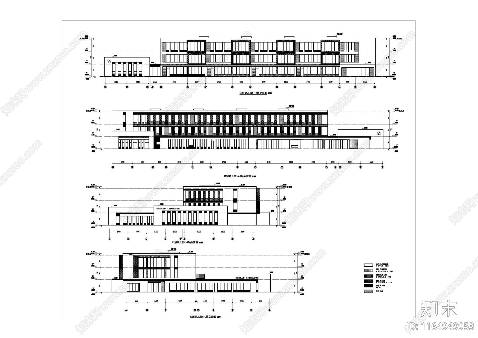 现代幼儿园建筑施工图下载【ID:1164949953】