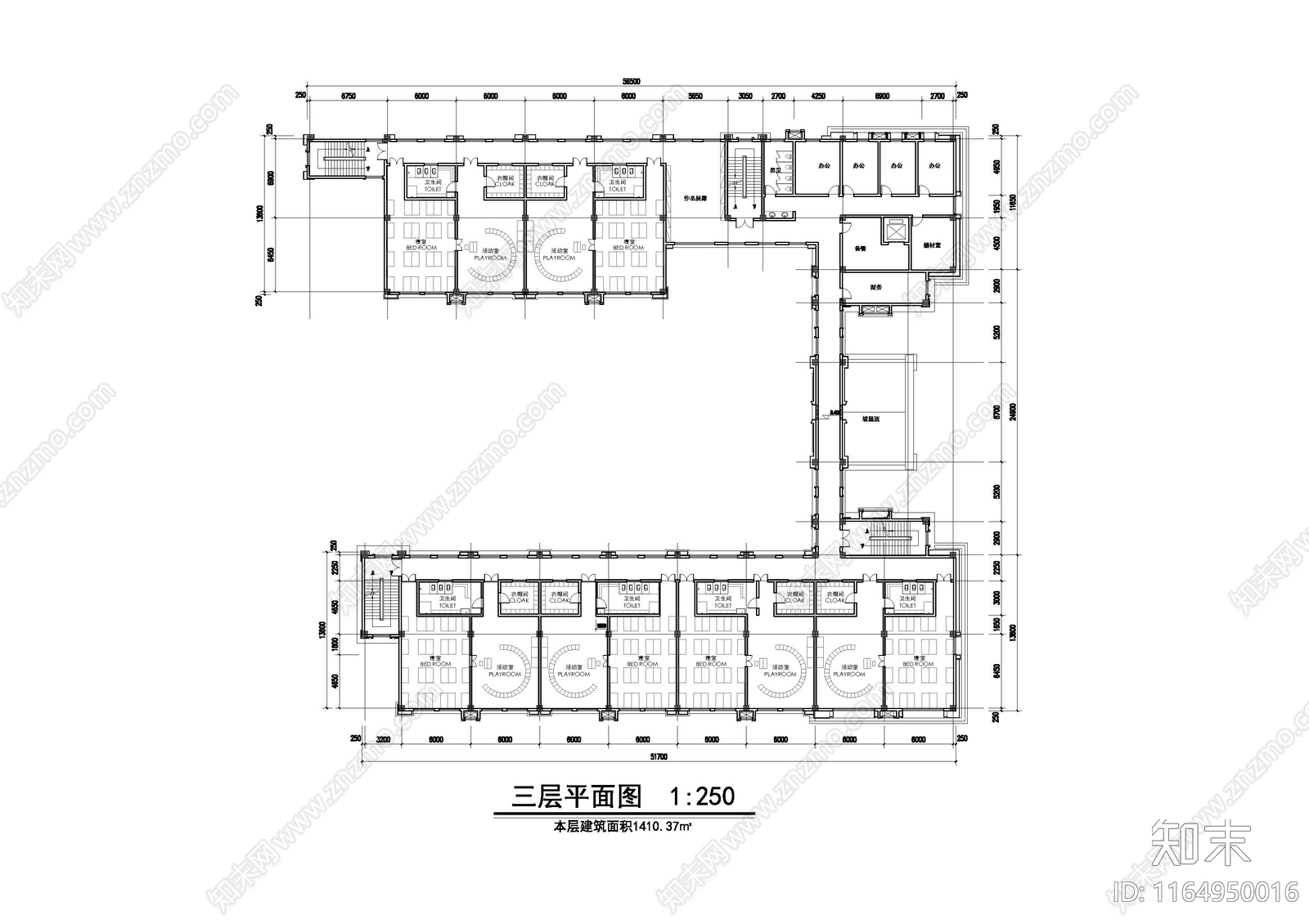 现代幼儿园建筑施工图下载【ID:1164950016】