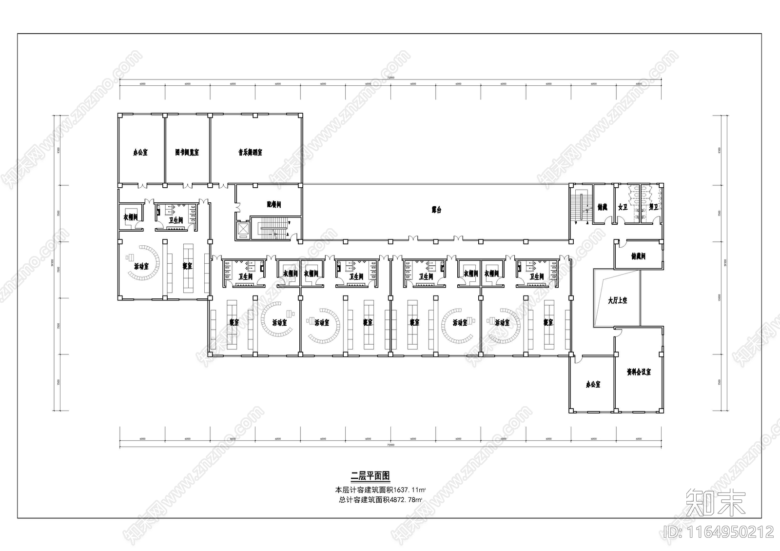 现代幼儿园建筑cad施工图下载【ID:1164950212】