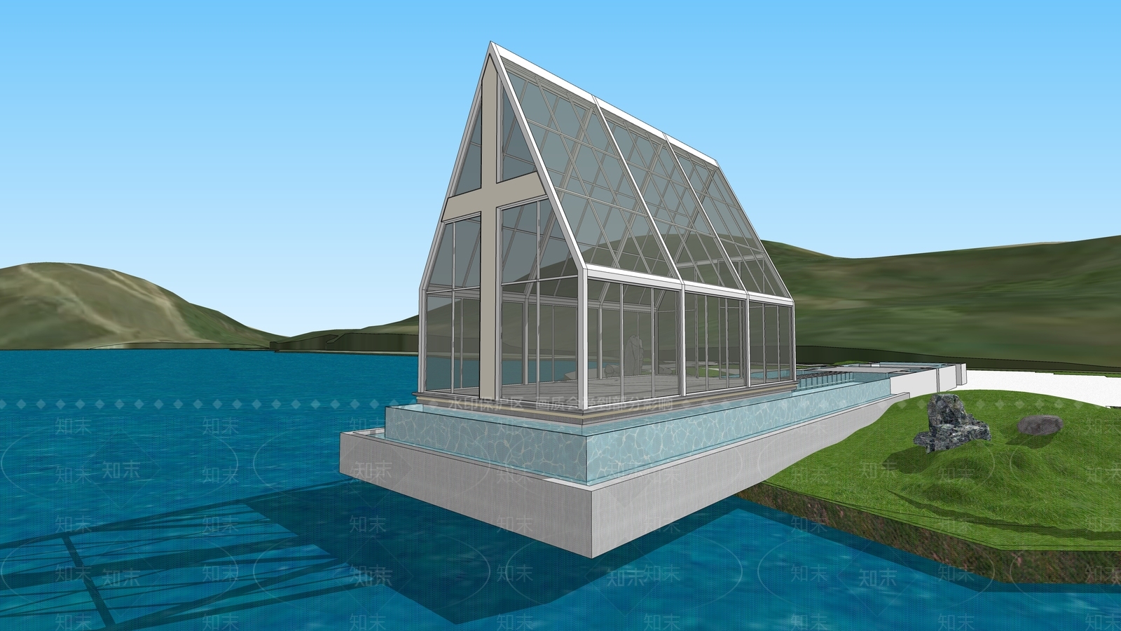 现代风格建筑SU模型下载【ID:1164955359】