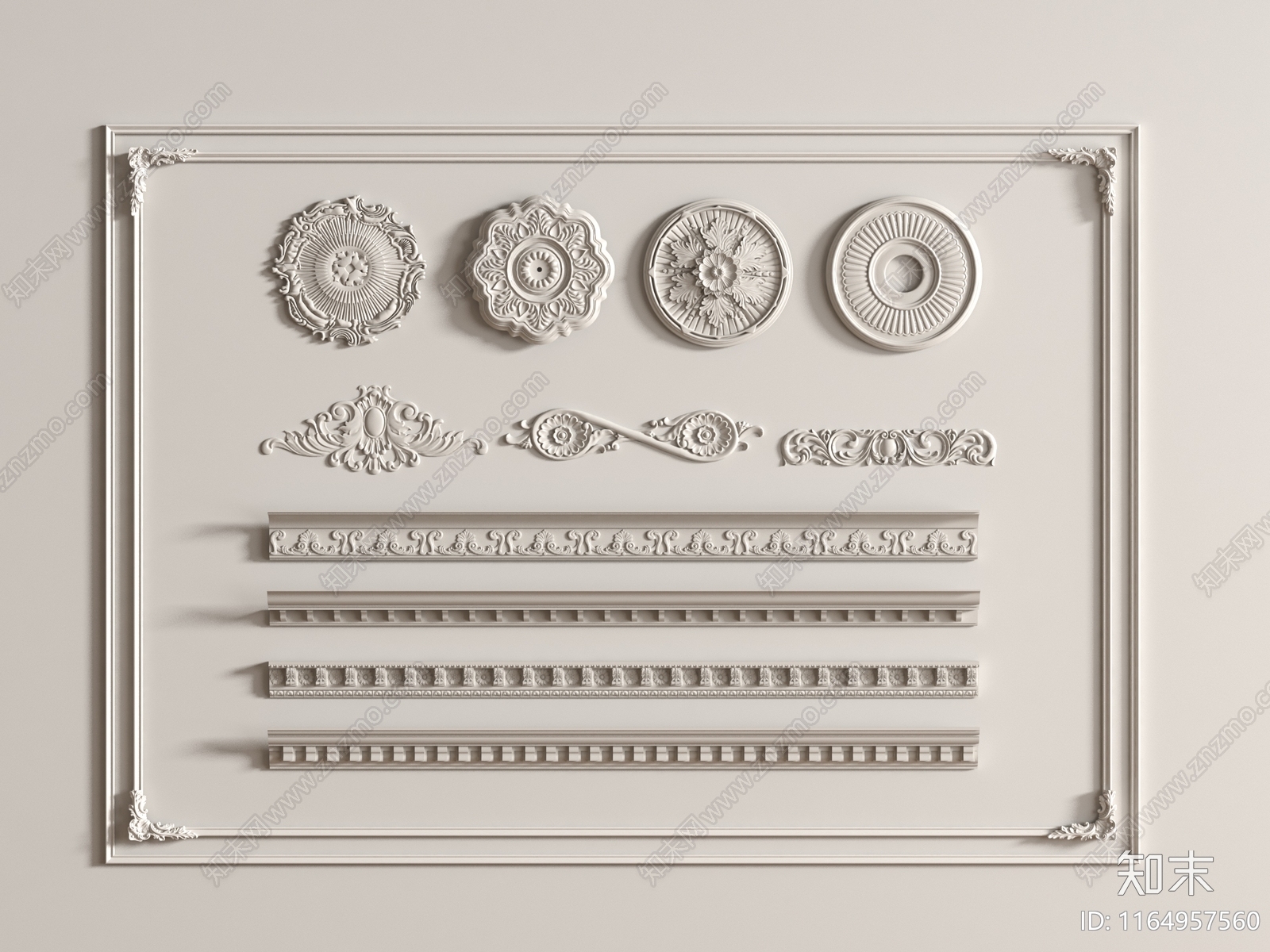 法式线条3D模型下载【ID:1164957560】