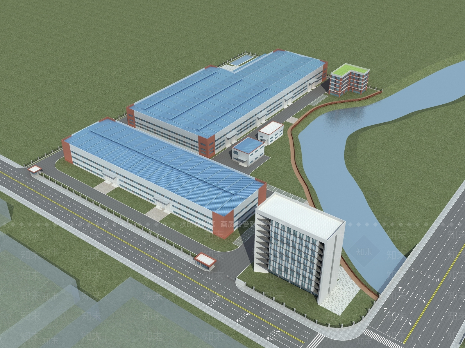 现代厂房3D模型下载【ID:1164959249】