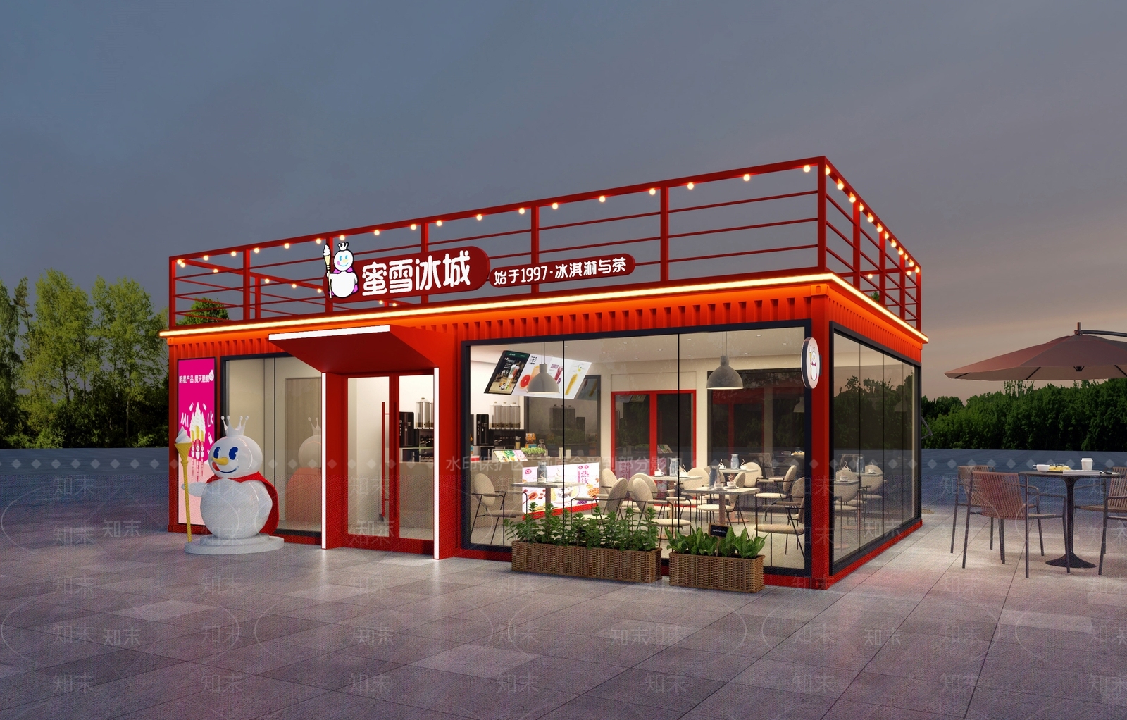 现代奶茶店3D模型下载【ID:1164962999】