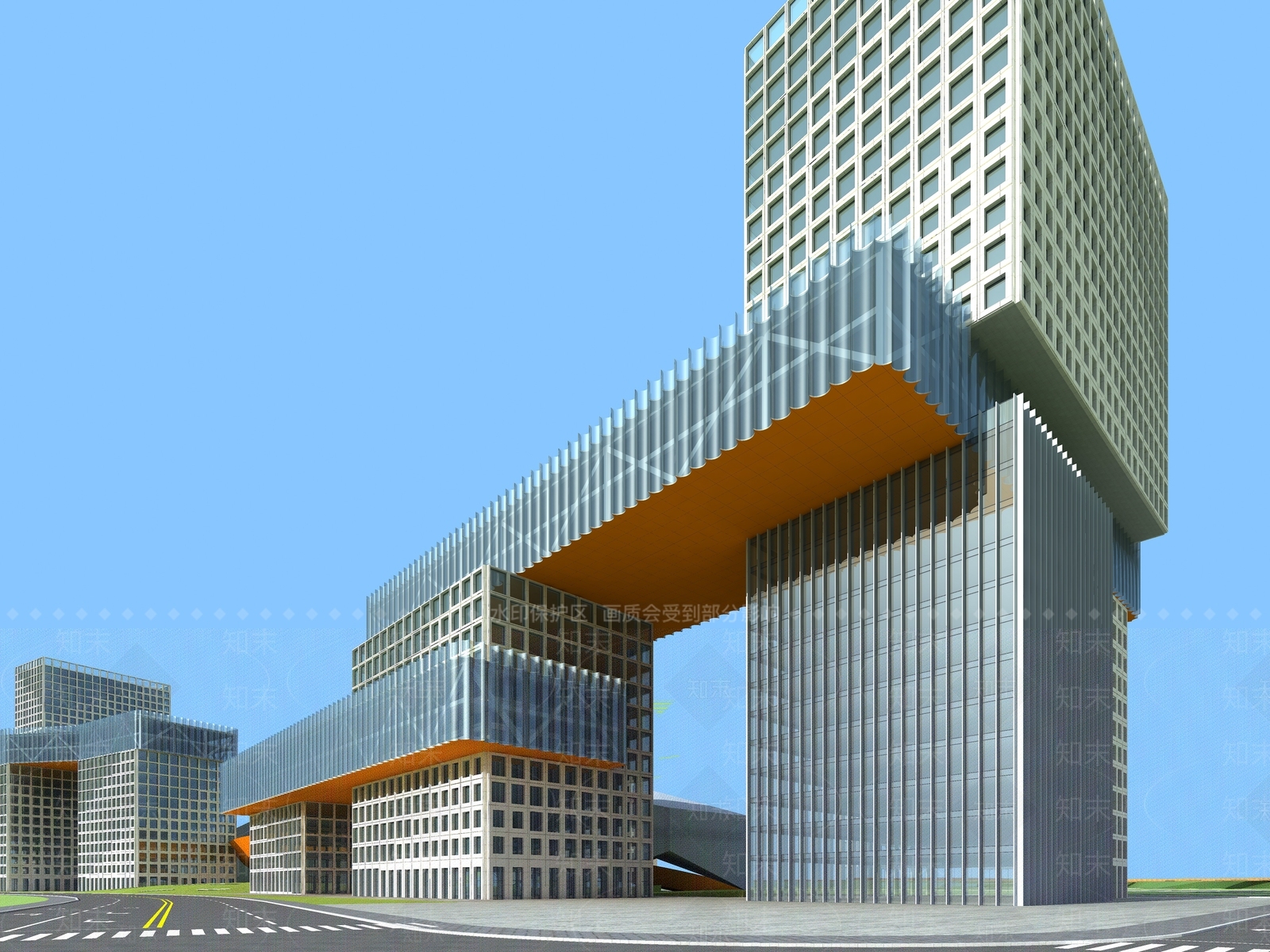 现代办公楼3D模型下载【ID:1164967450】