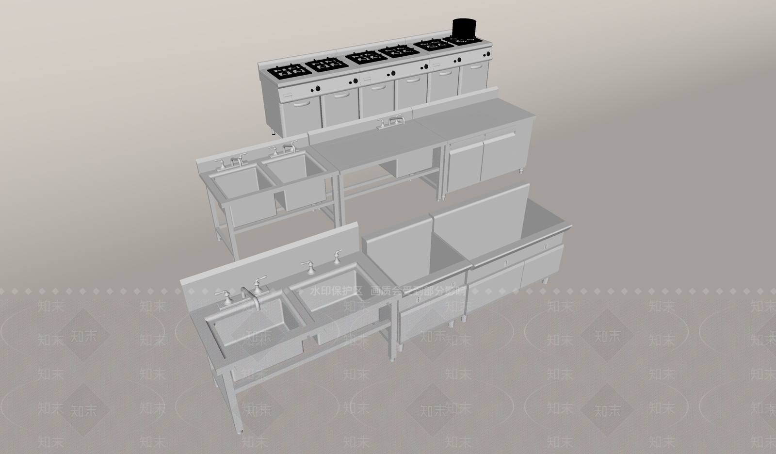 厨房用品组合SU模型下载【ID:1164972228】