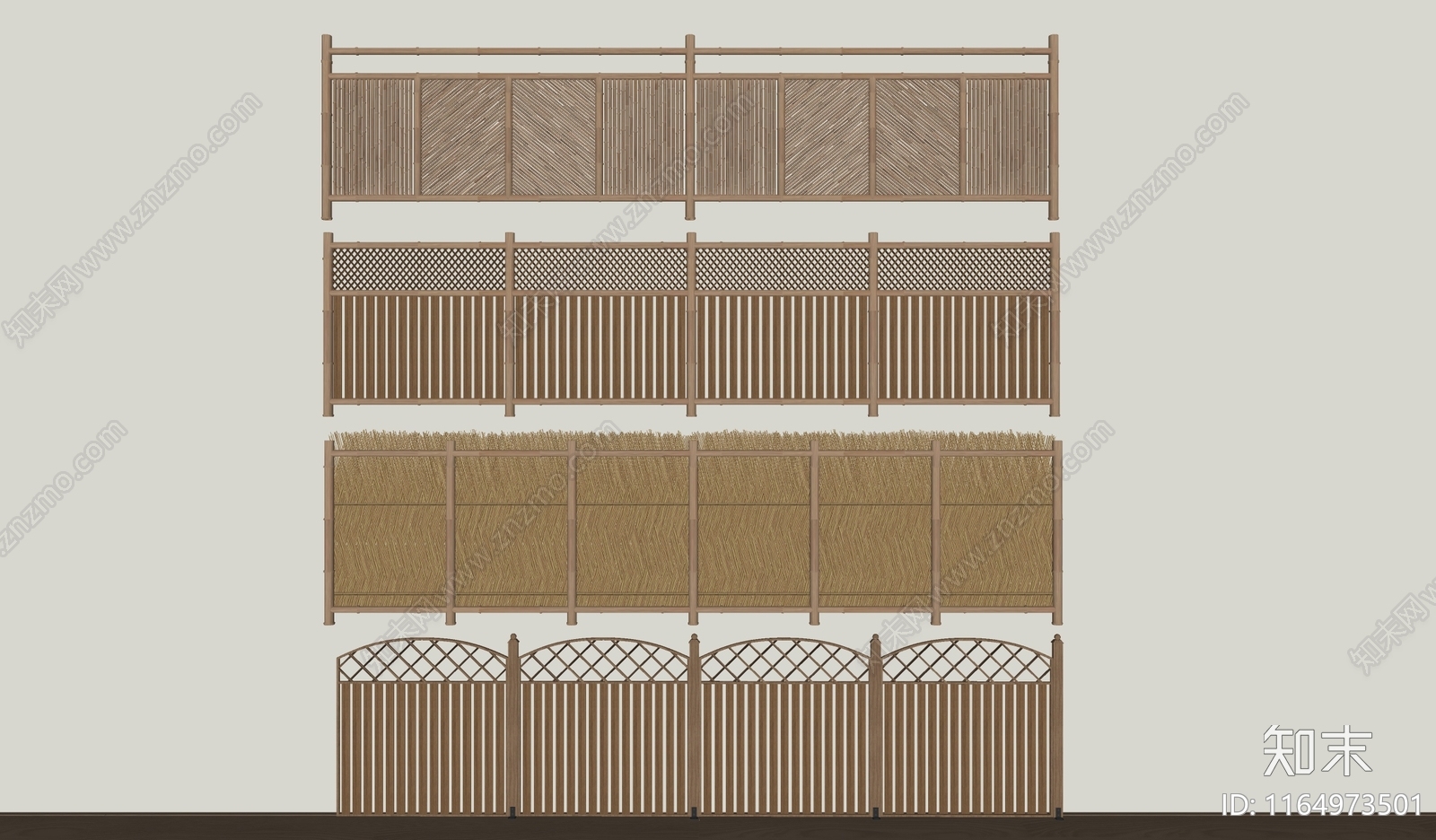新中式围栏护栏SU模型下载【ID:1164973501】