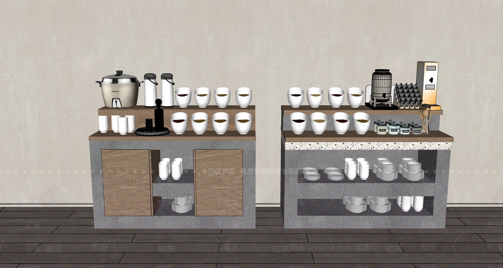 厨房用品组合SU模型下载【ID:1164978974】