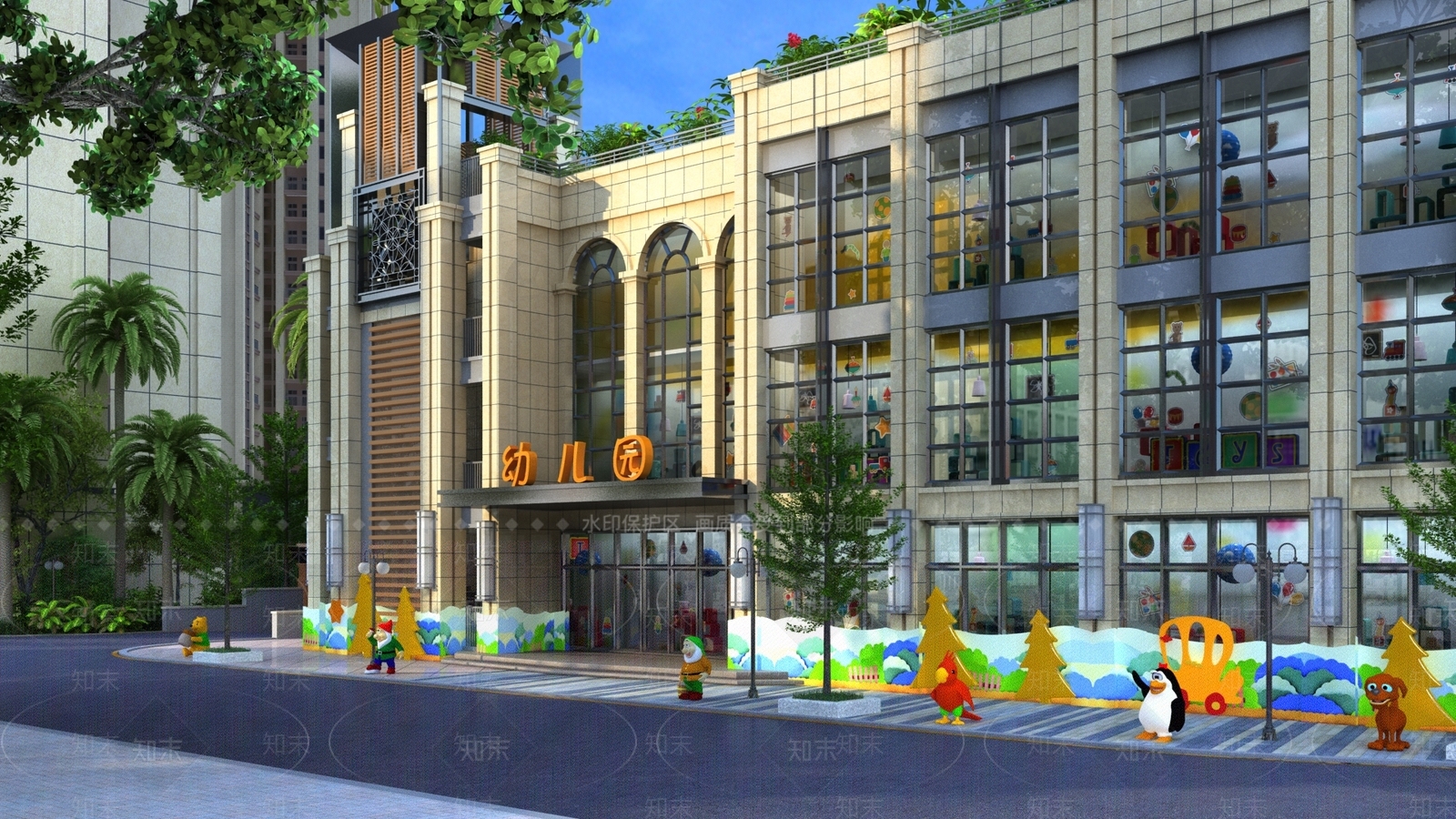 学校外观3D模型下载【ID:1164983362】