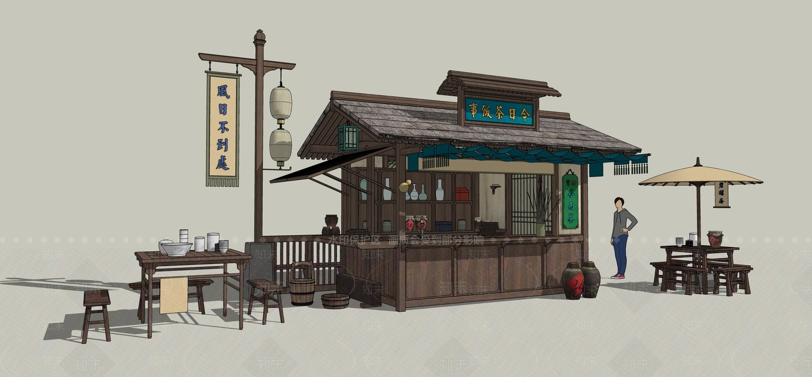 餐车SU模型下载【ID:1164988371】