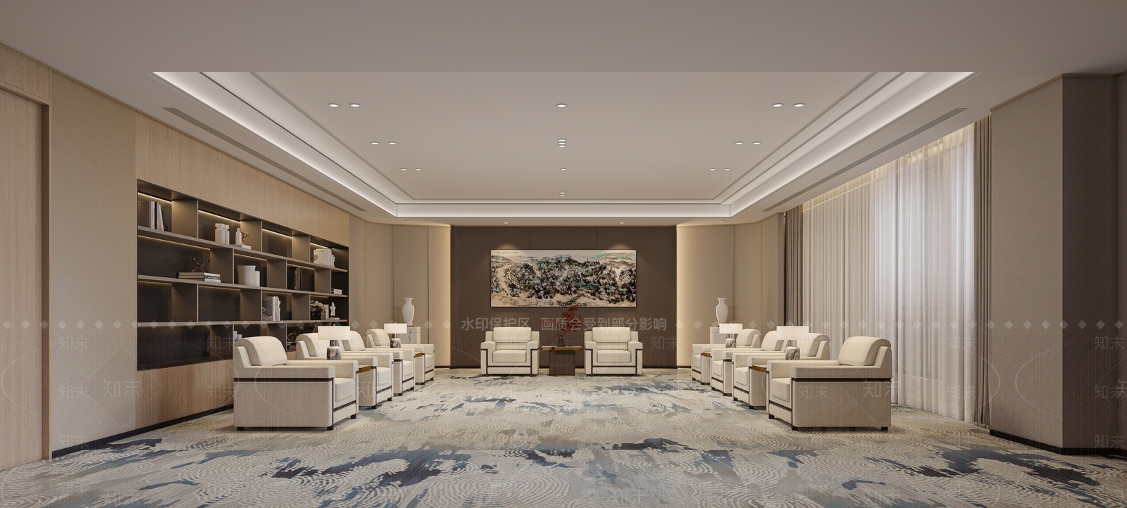 现代简约接待室3D模型下载【ID:1164989538】